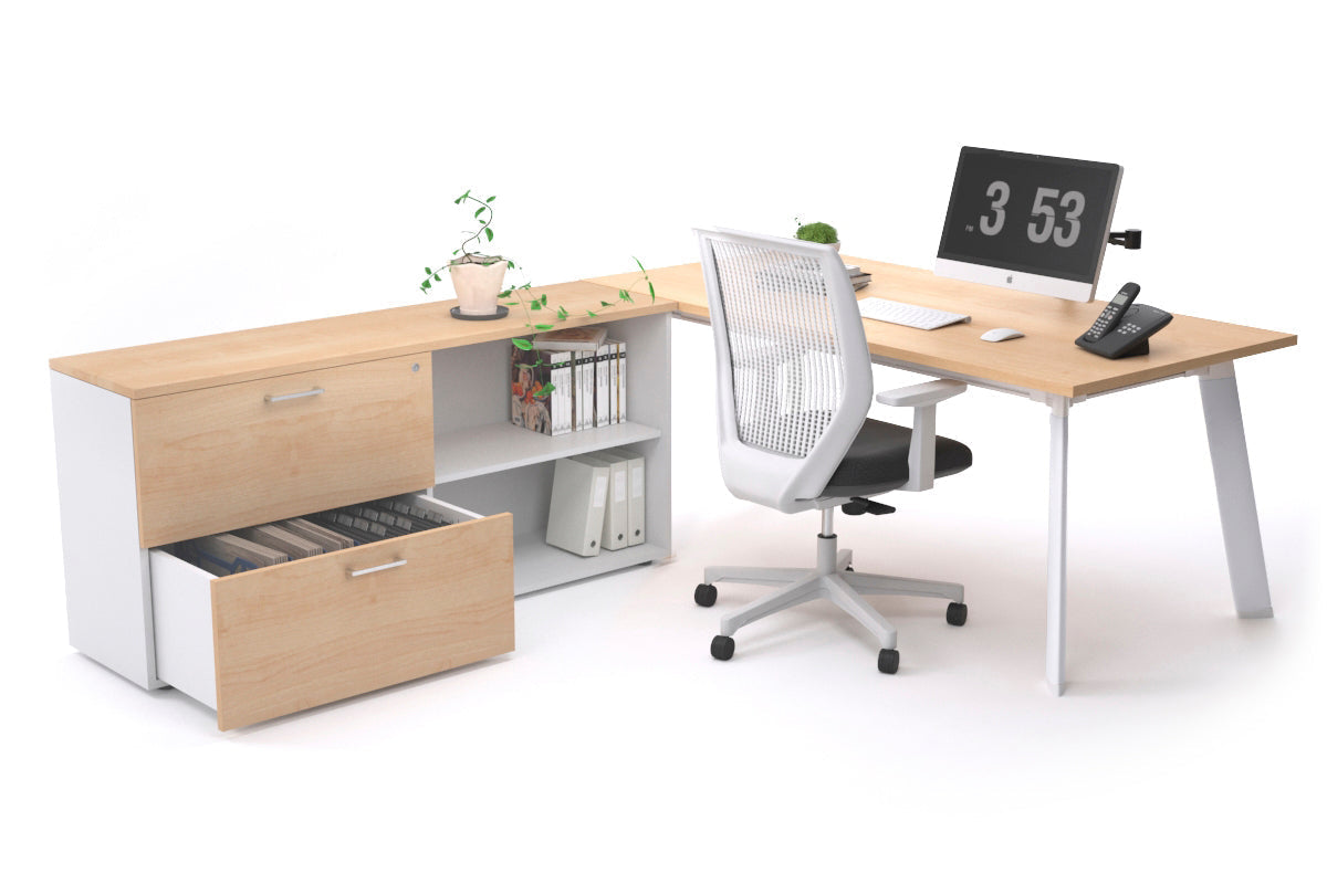 Switch Executive Setting With Uniform Spine White Frame [1600L x 700W] - Premium Office Desk for Modern Workspaces & Home Offices