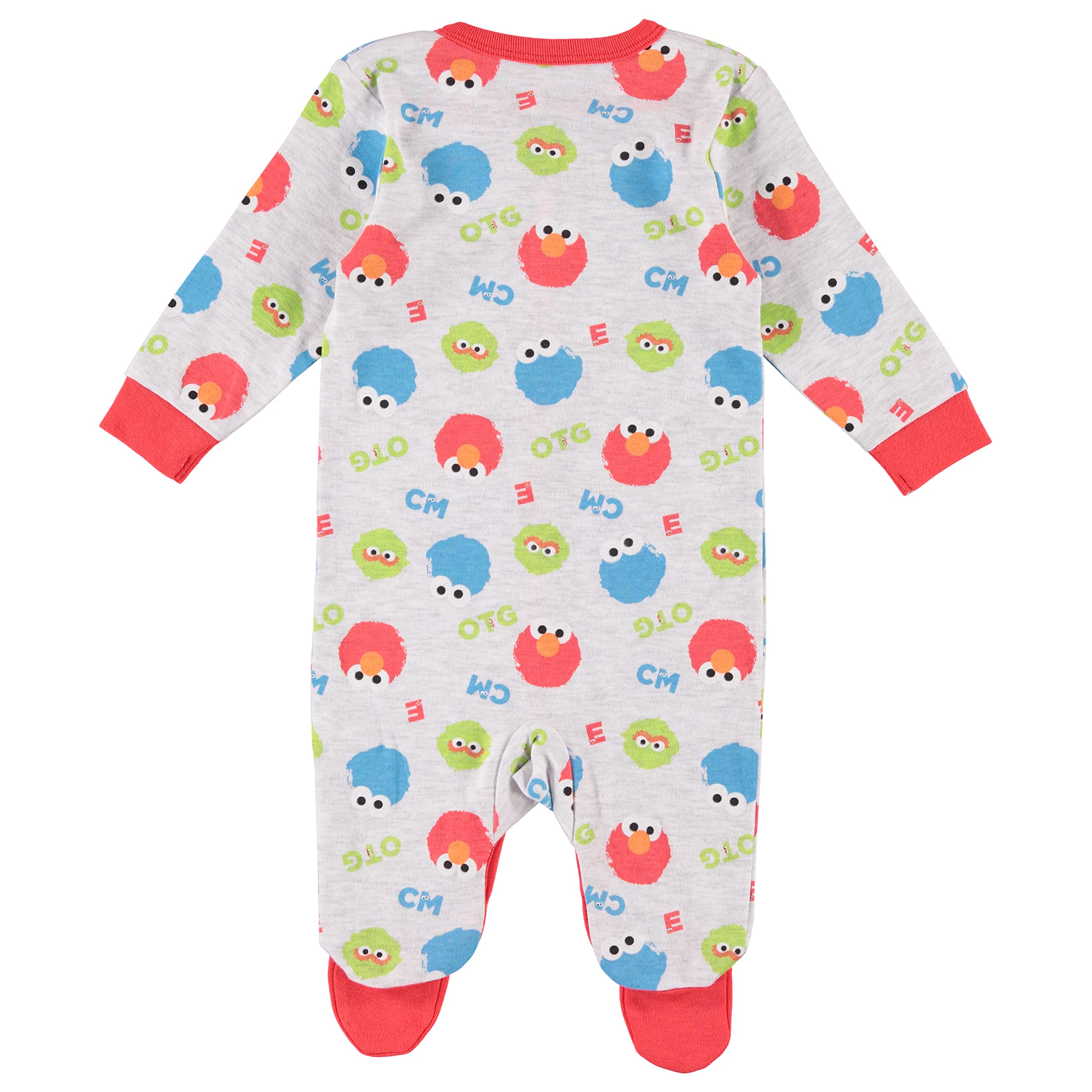 Sesame Street Baby Boys Footed Pajamas - Soft One-Piece Sleepers for Infants & Toddlers - Cute Baby Boy Clothes for Bedtime & Playtime - Perfect for Nursery, Daycare & Family Photos