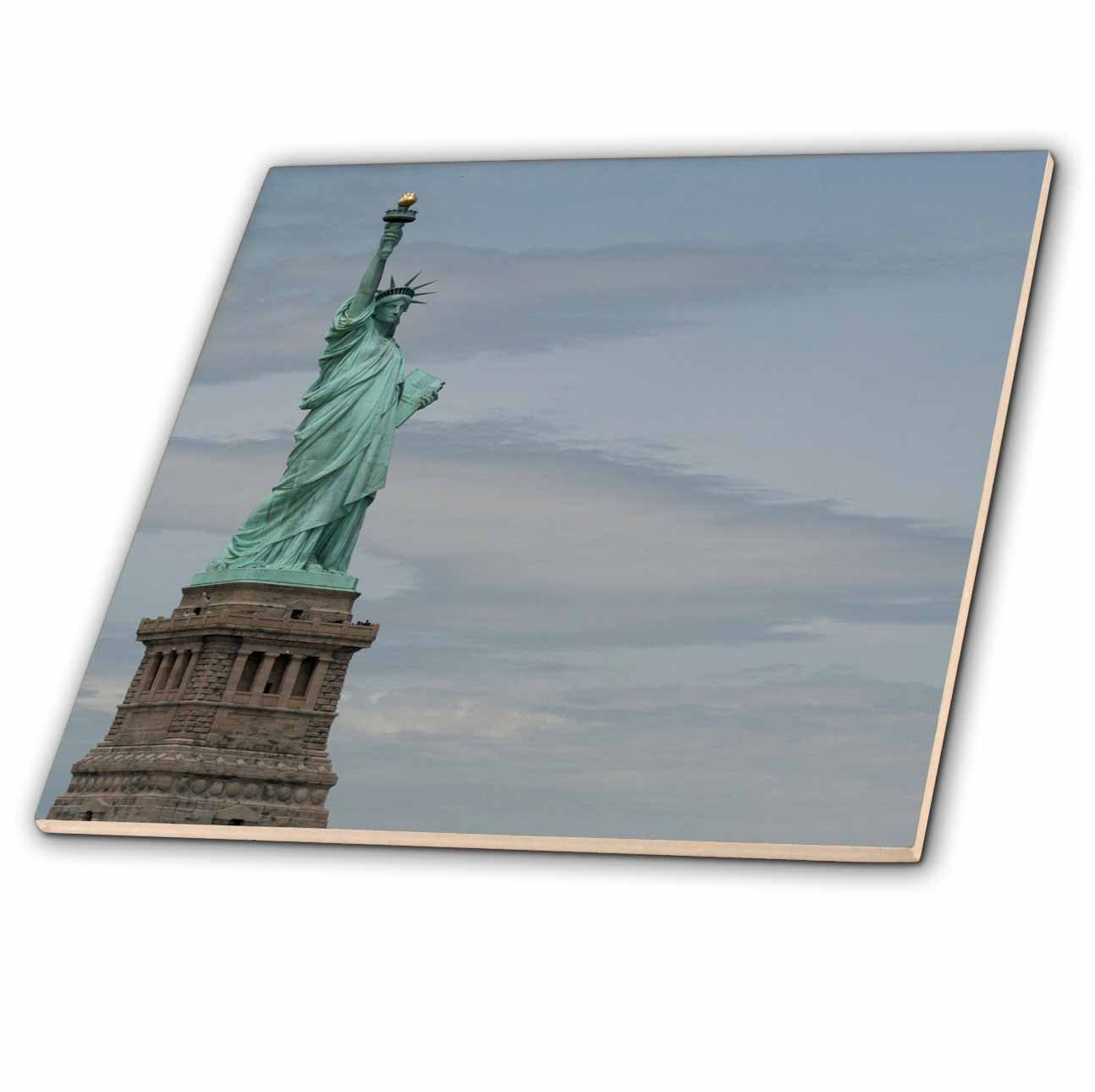 3dRose Going for a Ride Around The Statue of Liberty Ceramic Tile - 4 Inch Square Decorative Tile for Kitchen Backsplash, Wall Art, or Coaster - Perfect for Home Decor and Gifts