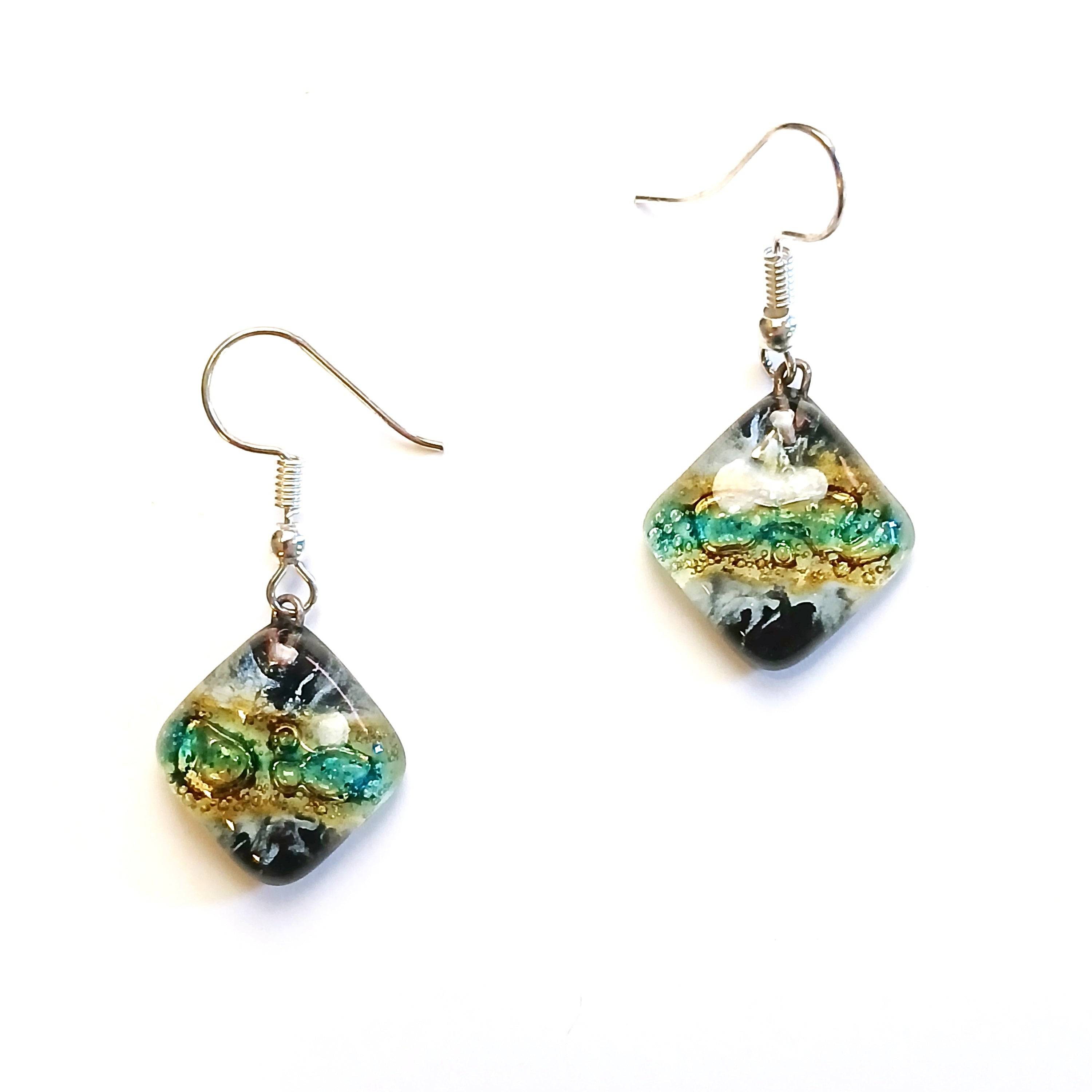 Elegant Glass Earrings with Diamond Accents - Perfect for Weddings, Parties & Special Occasions