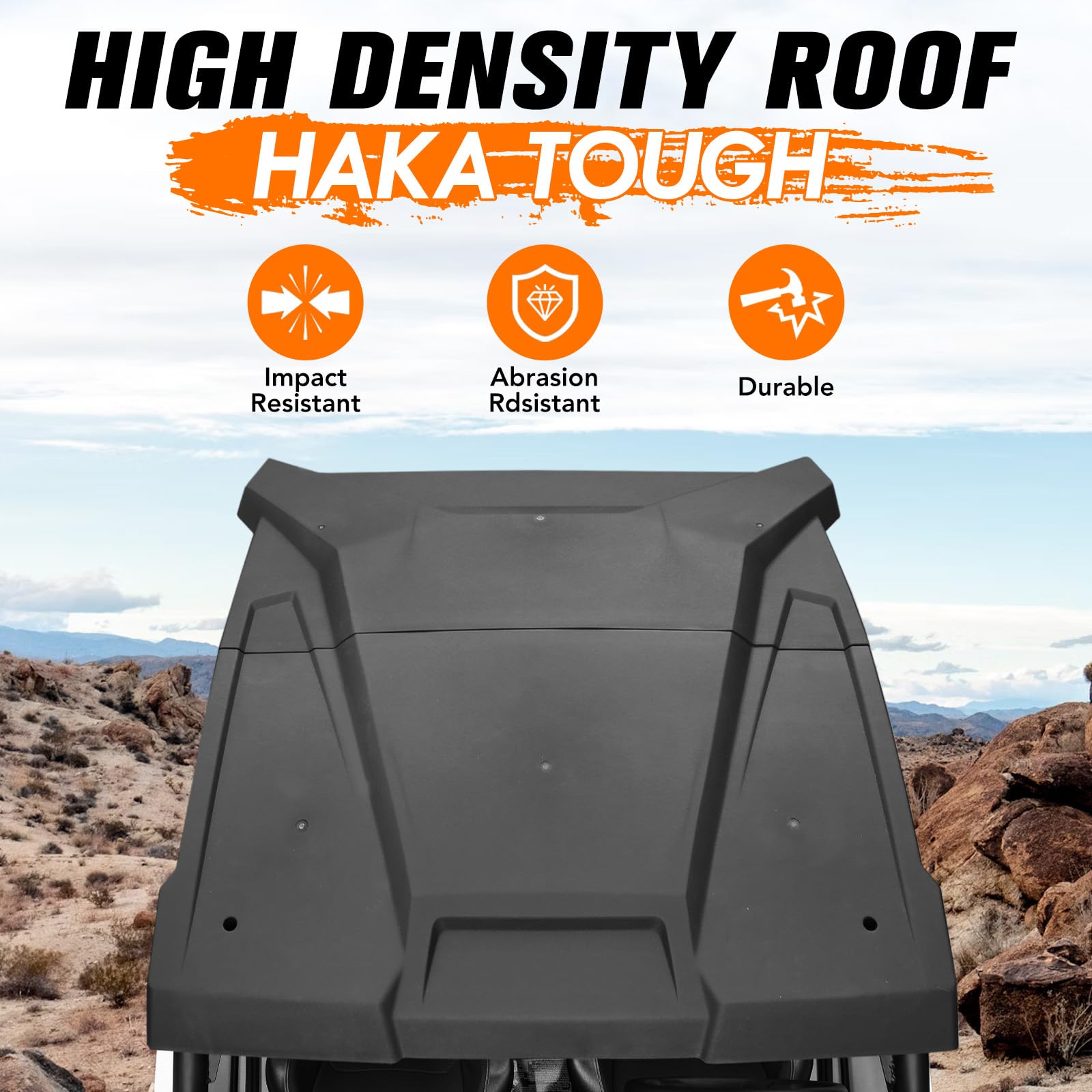 HAKA TOUGH Sport Roof for Polaris RZR Trail S 1000 & 900 (2021-2024) | 2-Piece Hard Coat Plastic Replacement Top | OEM 2884729 Compatible | Perfect for Off-Roading & Trail Adventures
