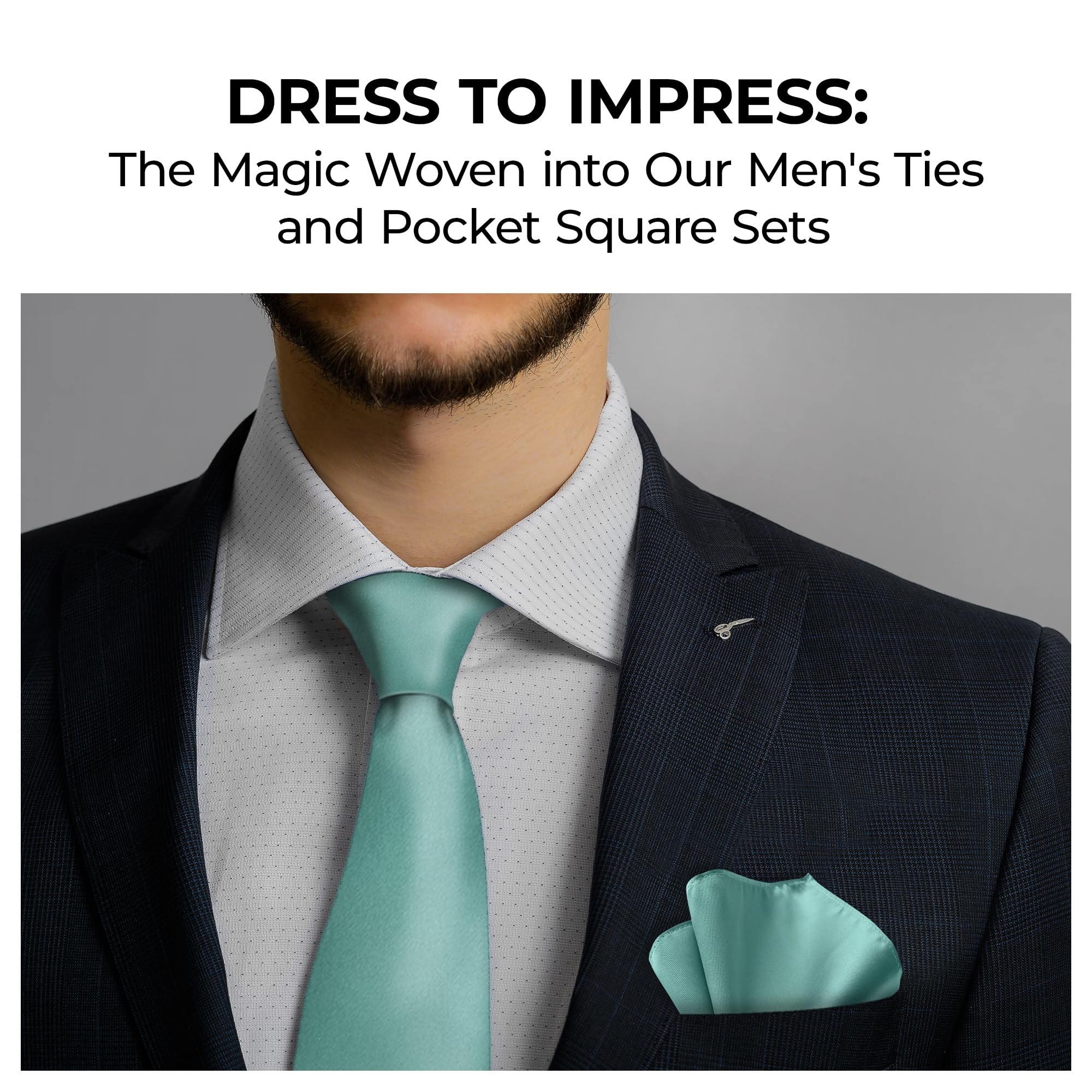 Premium Silk Men's Tie Set with Pocket Square - Elegant Neckties for Formal & Business Attire - Perfect for Weddings, Office & Special Occasions