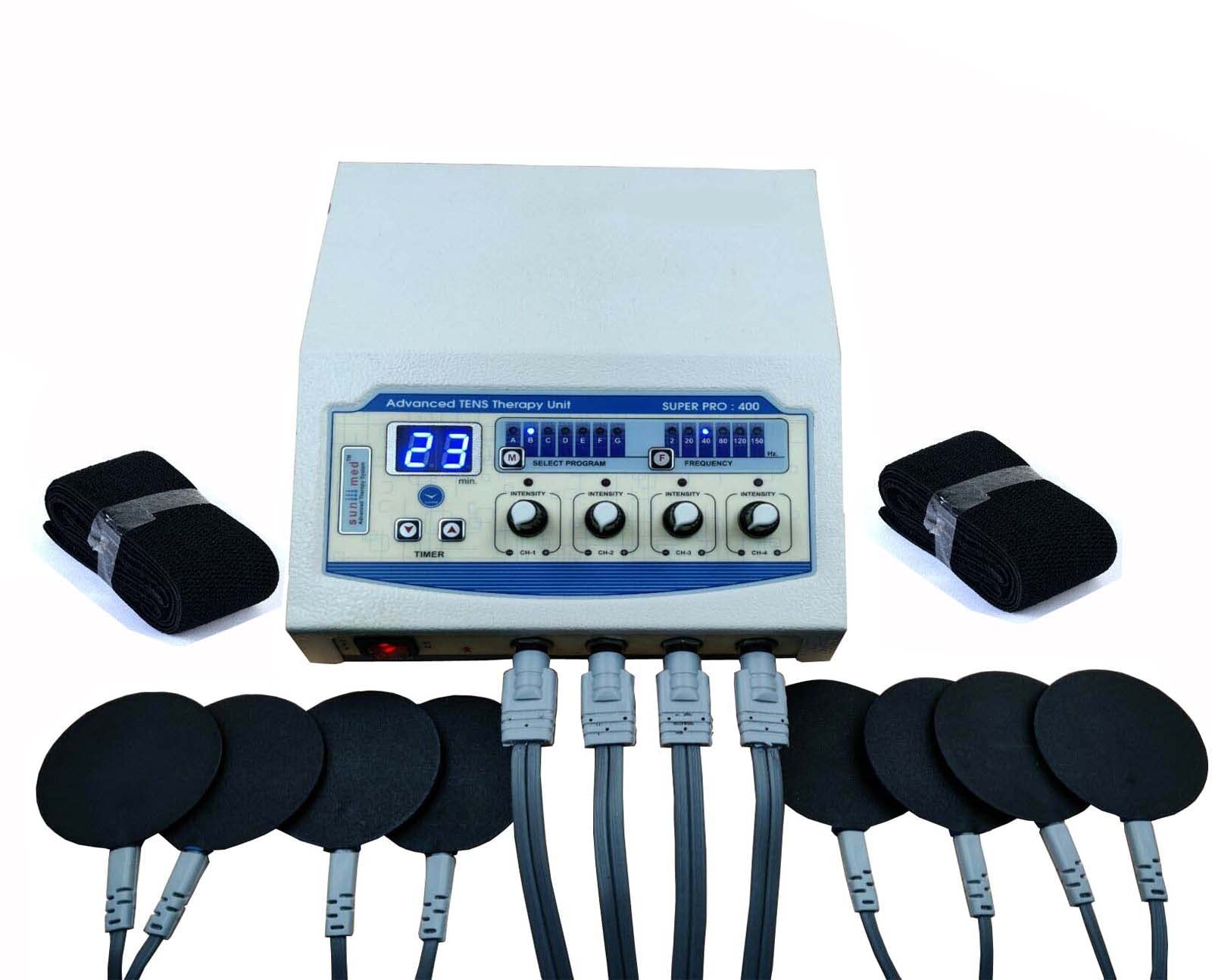 4 Channel Electrotherapy Unit for Joint Pain Relief & Muscle Relaxation - Portable TENS Massager for Home, Office, and Sports Recovery