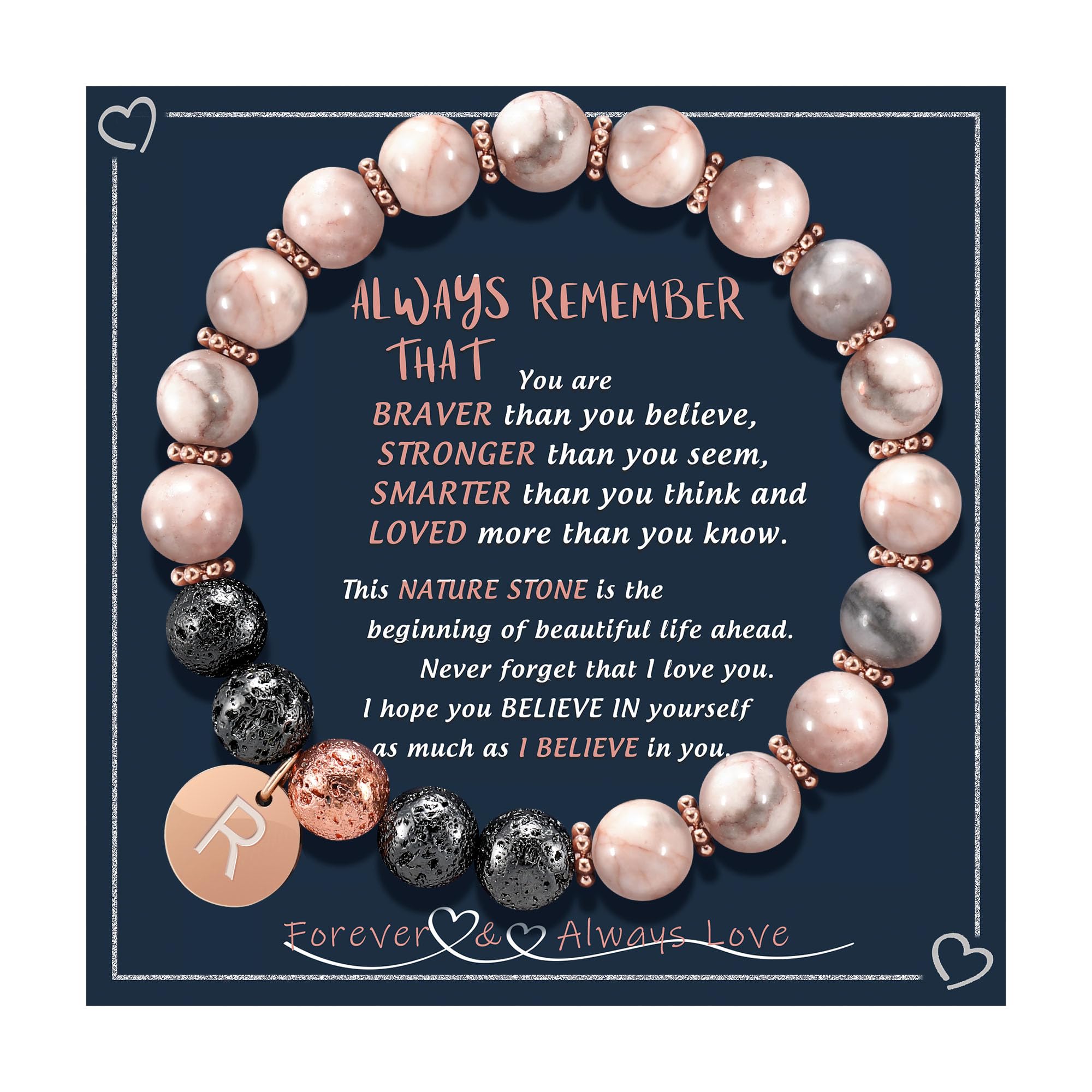 Personalized Initial Beaded Bracelets for Women - A-Z Letter Jewelry for Girlfriend, Wife, Sister, Daughter | Best Friend Graduation Birthday Gift, Valentine's Day, Mother's Day & Christmas Present | Elegant Stackable Bracelet for Everyday Wear, Date Night & Special Occasions