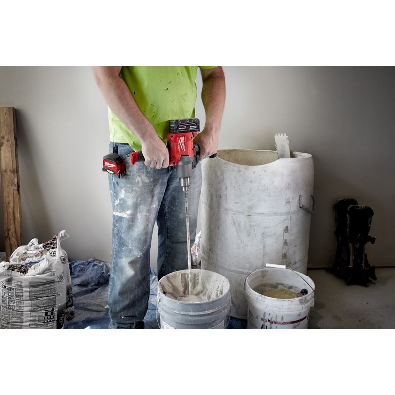 M18 FUEL 18V Brushless Cordless Mud Mixer with 180° Handle Kit - Powerful Lithium-Ion Battery for Drywall, Concrete & Plaster Mixing - Ideal for Construction & DIY Projects