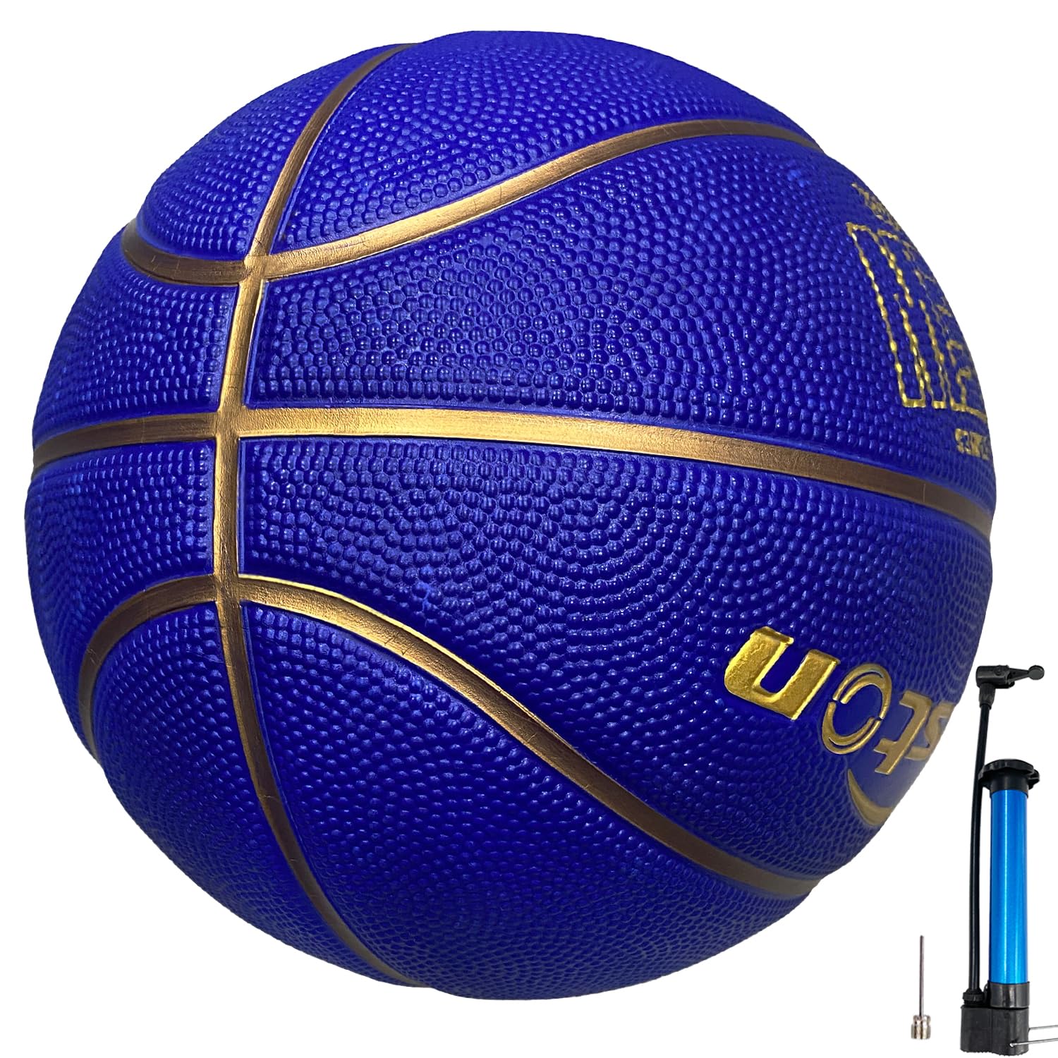 Senston 29.5'' Official Size 7 Rubber Basketball - Indoor & Outdoor Street Basketball with Air Pump - Perfect for Court Games, Backyard Play & Gym Training