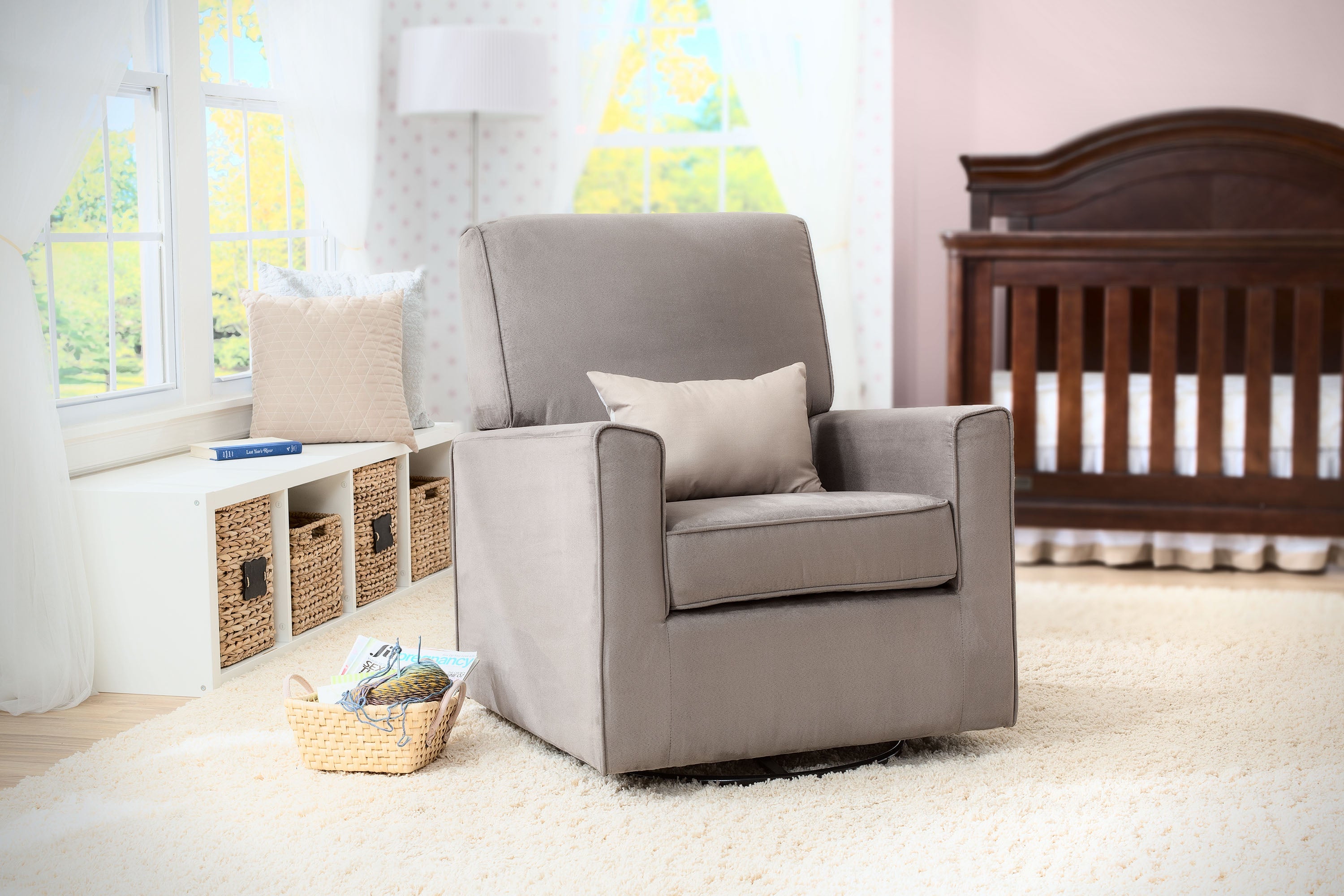 Ava Upholstered Glider Recliner Chair - Comfortable Nursery Rocking Chair for Breastfeeding & Baby Room - Perfect for Nursing, Reading & Relaxing in Nursery, Bedroom or Living Room