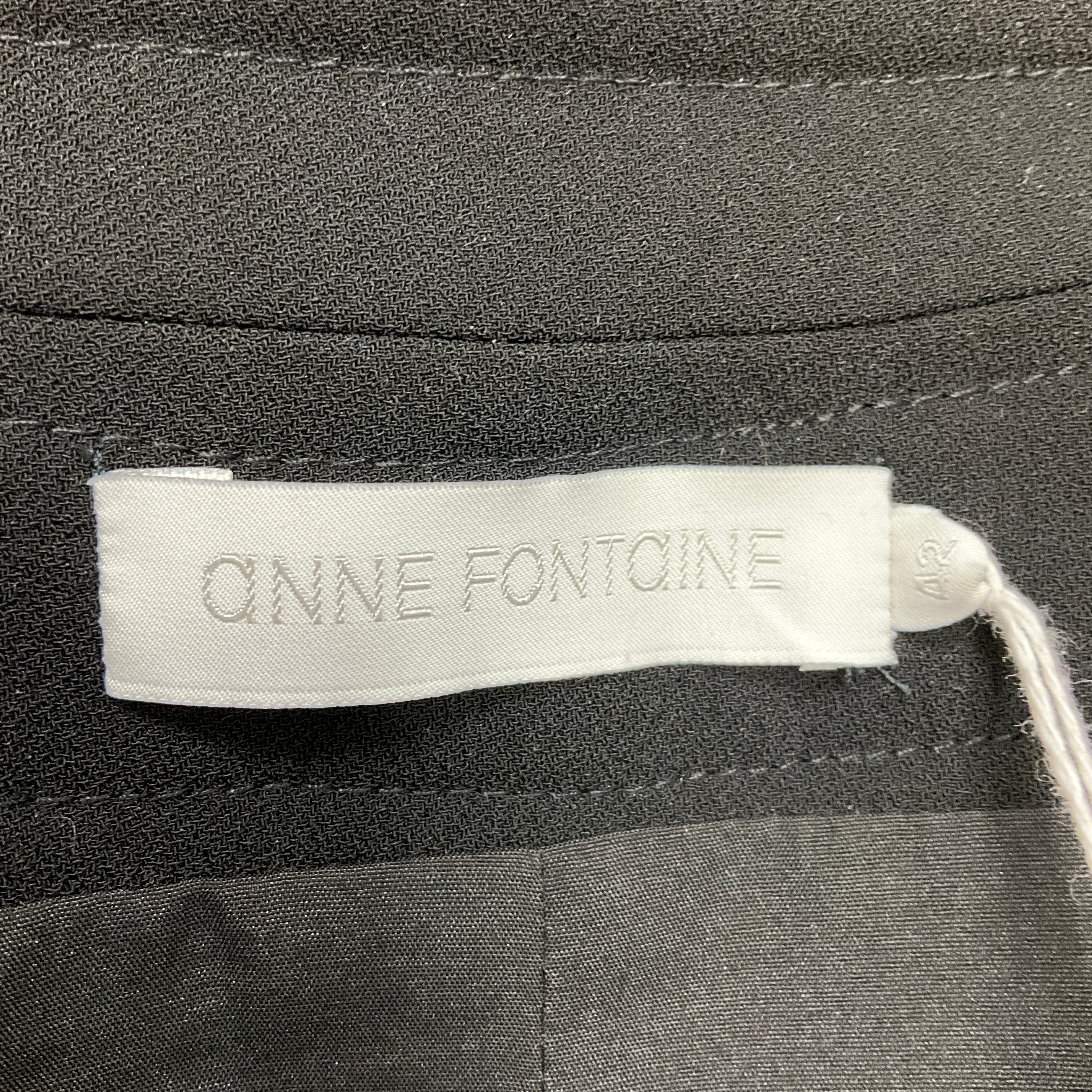 Anne Fontaine Women's Black Ruffled Aurelie Jacket - Elegant Blazer for Office, Dinner & Special Occasions