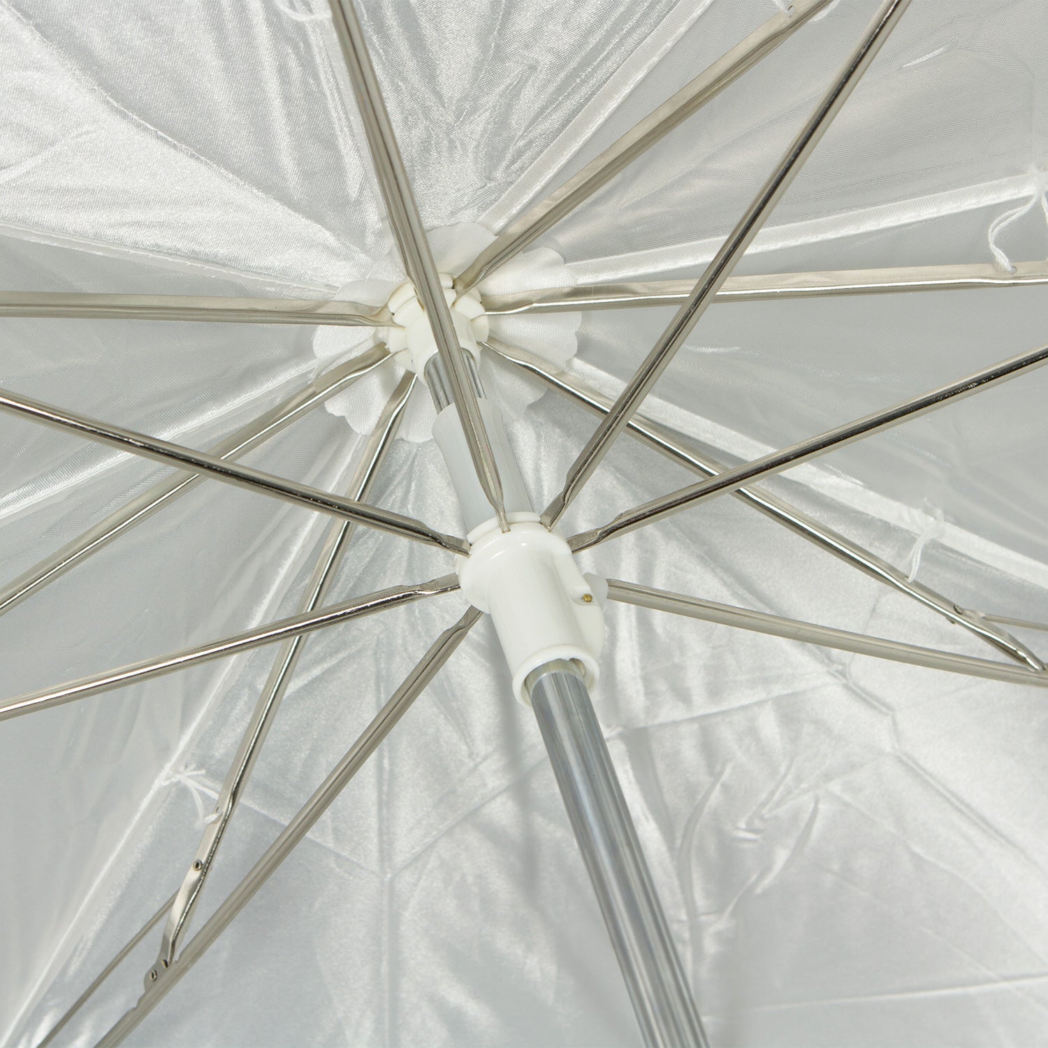 Compact Collapsible Travel Umbrella - Optical White Satin with Removable Black Cover - 43 Inch Windproof Folding Umbrella for Men & Women - Perfect for Commuting, Travel & Outdoor Activities