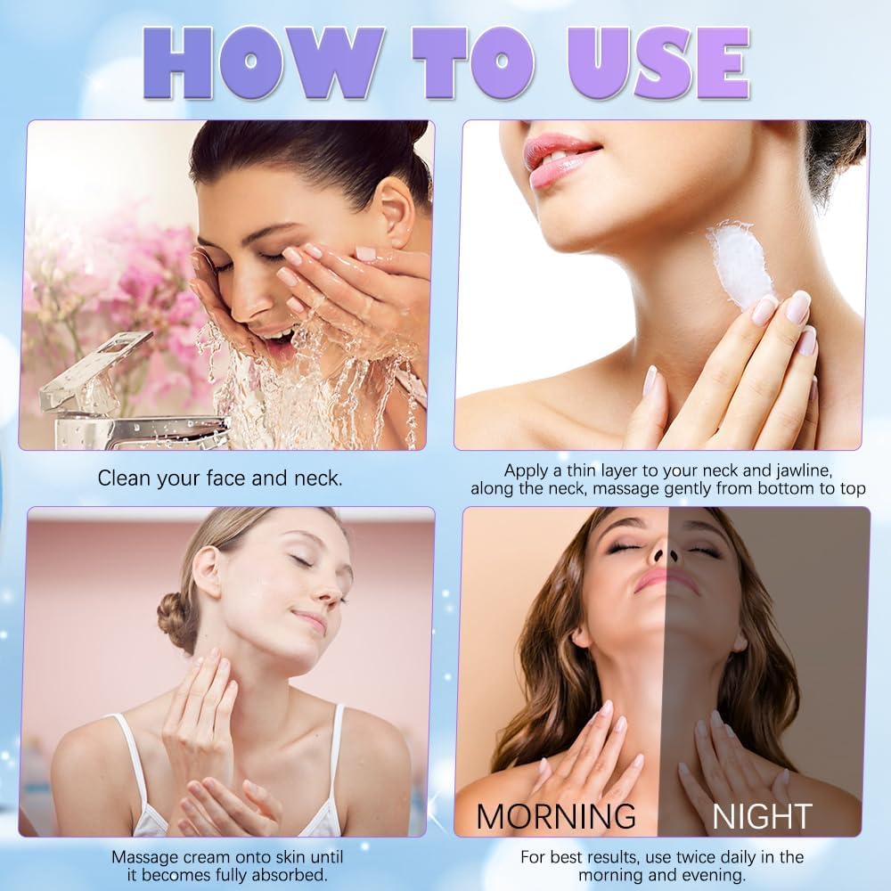 Anti-Aging Neck Firming Cream - Tighten, Lift & Moisturize Sagging Neck Skin - Wrinkle Reducing Face & Décolleté Cream for Women - Perfect for Night Routine & Daily Skincare
