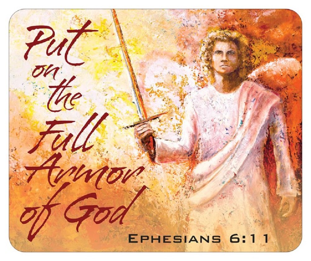 Angel Armor Inspirational Christian Mouse Pad - Non-Slip Prayer Desk Mat for Office, Home & Church - Bible Verse Gift for Faith-Based Workspaces
