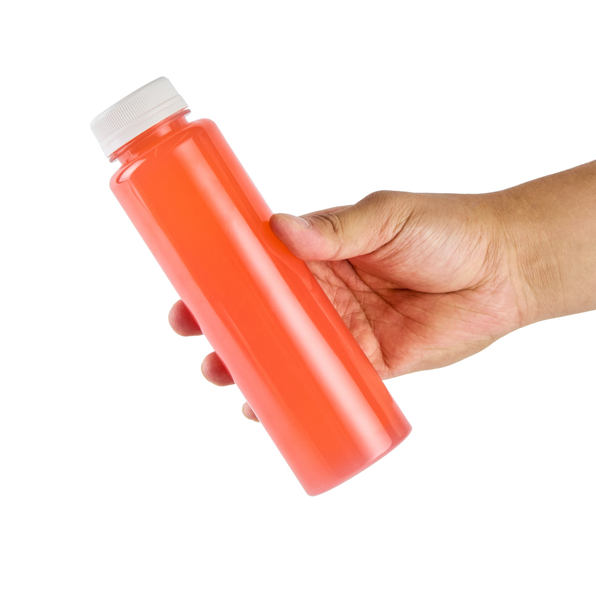 12 oz Clear Plastic Juice Bottles with Safety Cap - Round Cold Pressed Juice Containers (2