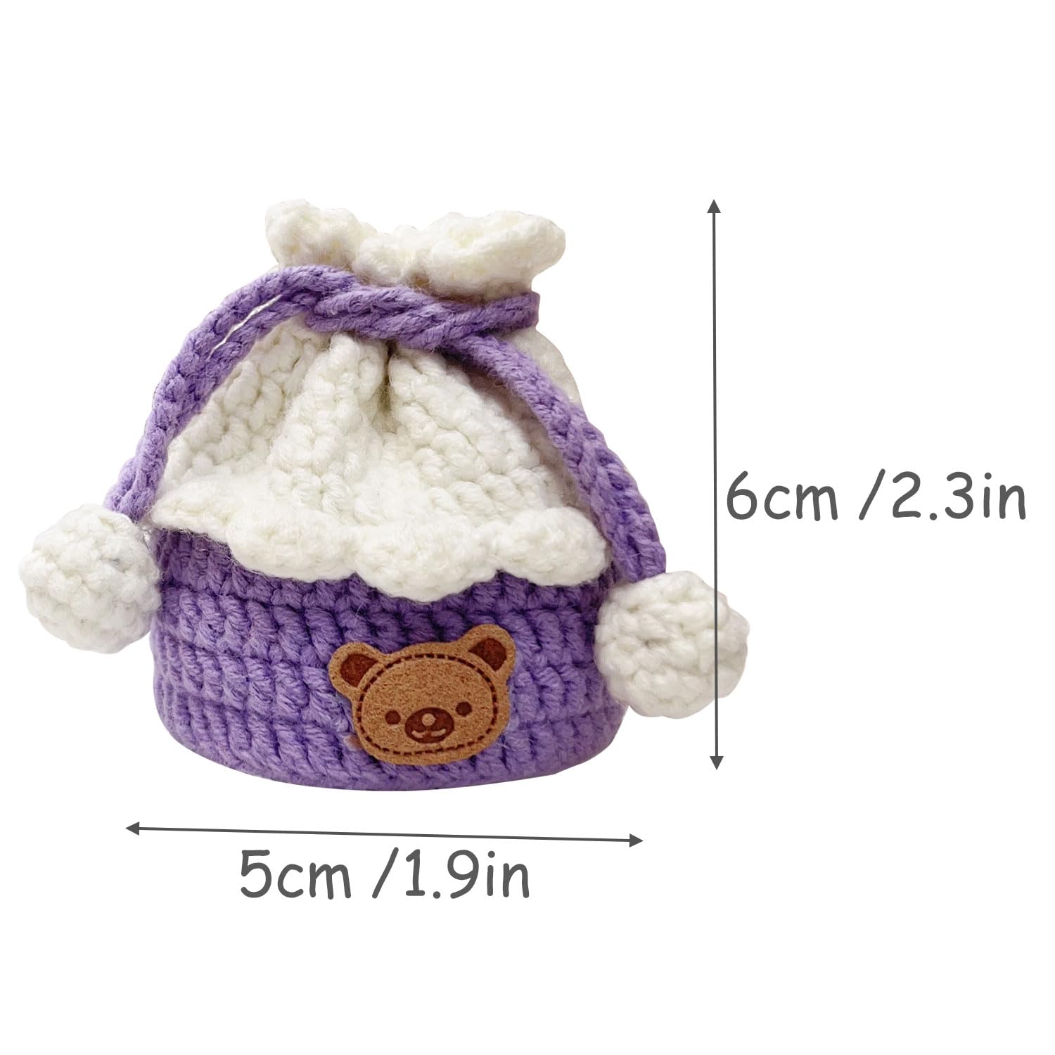Cute Crochet Mini Drawstring Pouch - Handmade Coin Purse & Earbud Protector for Women & Girls | Perfect Gift for Travel, Parties & Daily Storage
