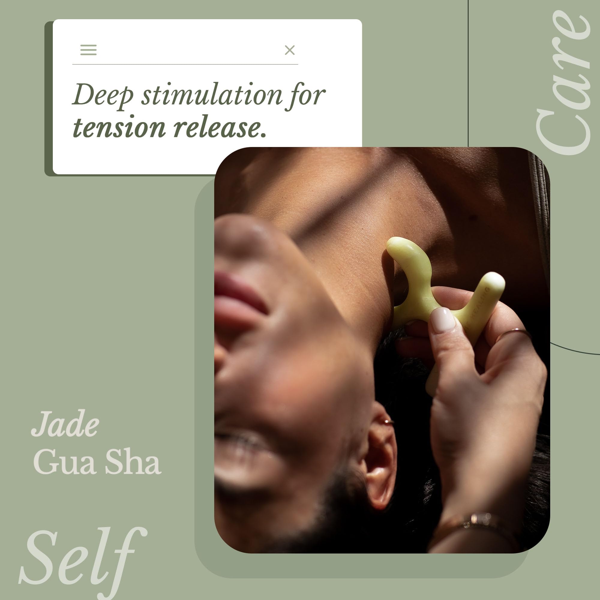 Premium Gua Sha Tool for Face & Body - Natural Jade Stone Massager for Skin Rejuvenation, Lymphatic Drainage & Relaxation - Perfect for Self-Care, Spa Days & Holistic Wellness (Green)