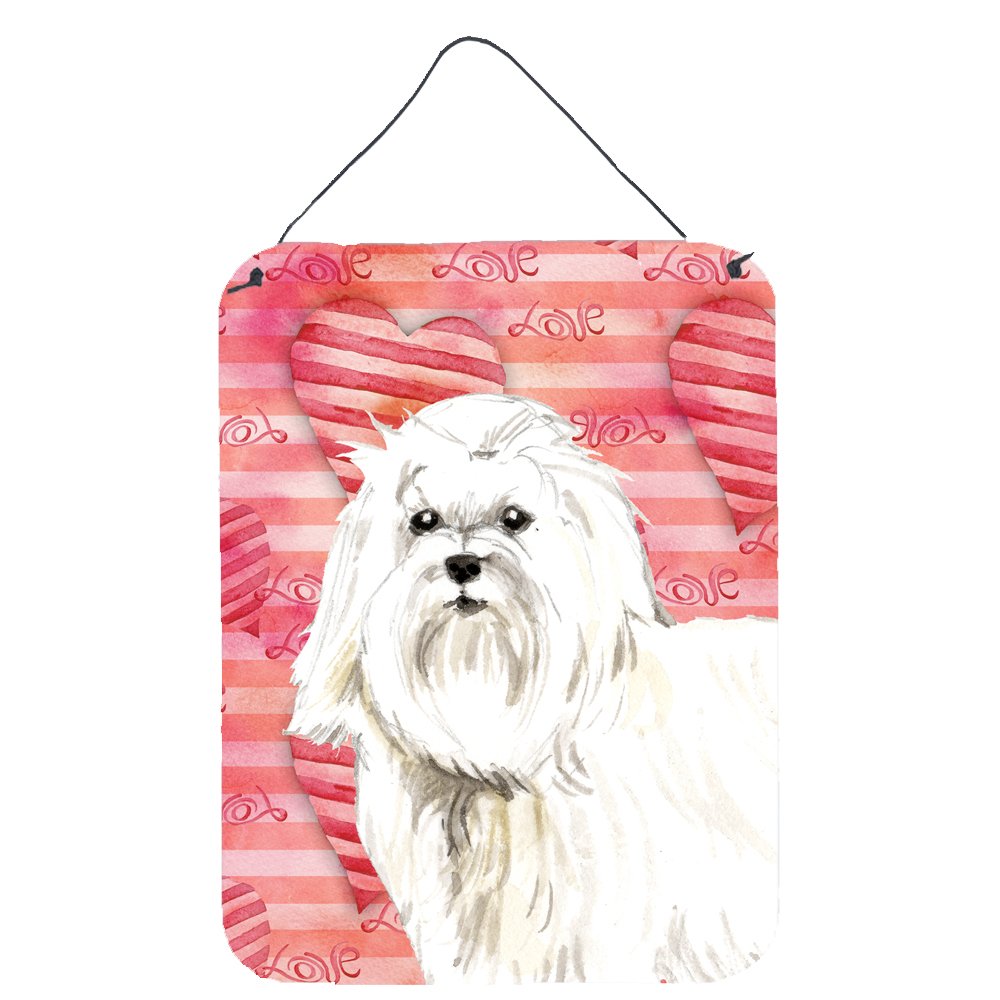 Caroline's Treasures CK1760DS1216 Love a Maltese Wall Decor - 12x16 Inch Aluminum Metal Sign for Kitchen, Bar, Bathroom & Front Door - Colorful Home Decoration Plaque - Perfect for Pet Lovers & Dog-Themed Rooms