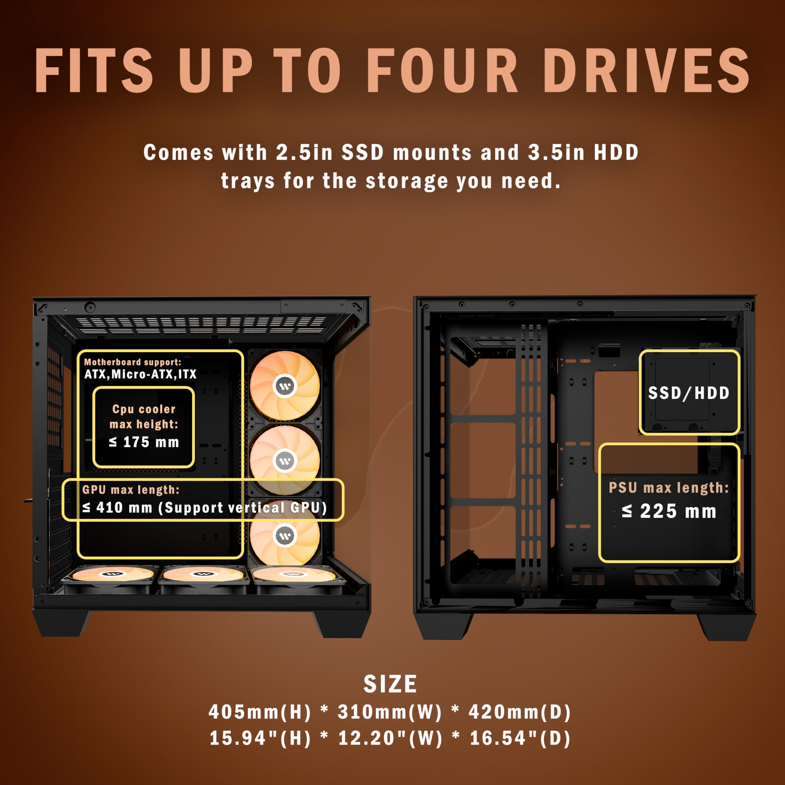 KEDIERS ATX Mid-Tower Gaming PC Case with 6 Pre-Installed PWM ARGB Fans, Tempered Glass Side Panel & USB 3.0 Ports - Supports 360mm Radiator for High-Performance Gaming Rigs & Streaming Setups