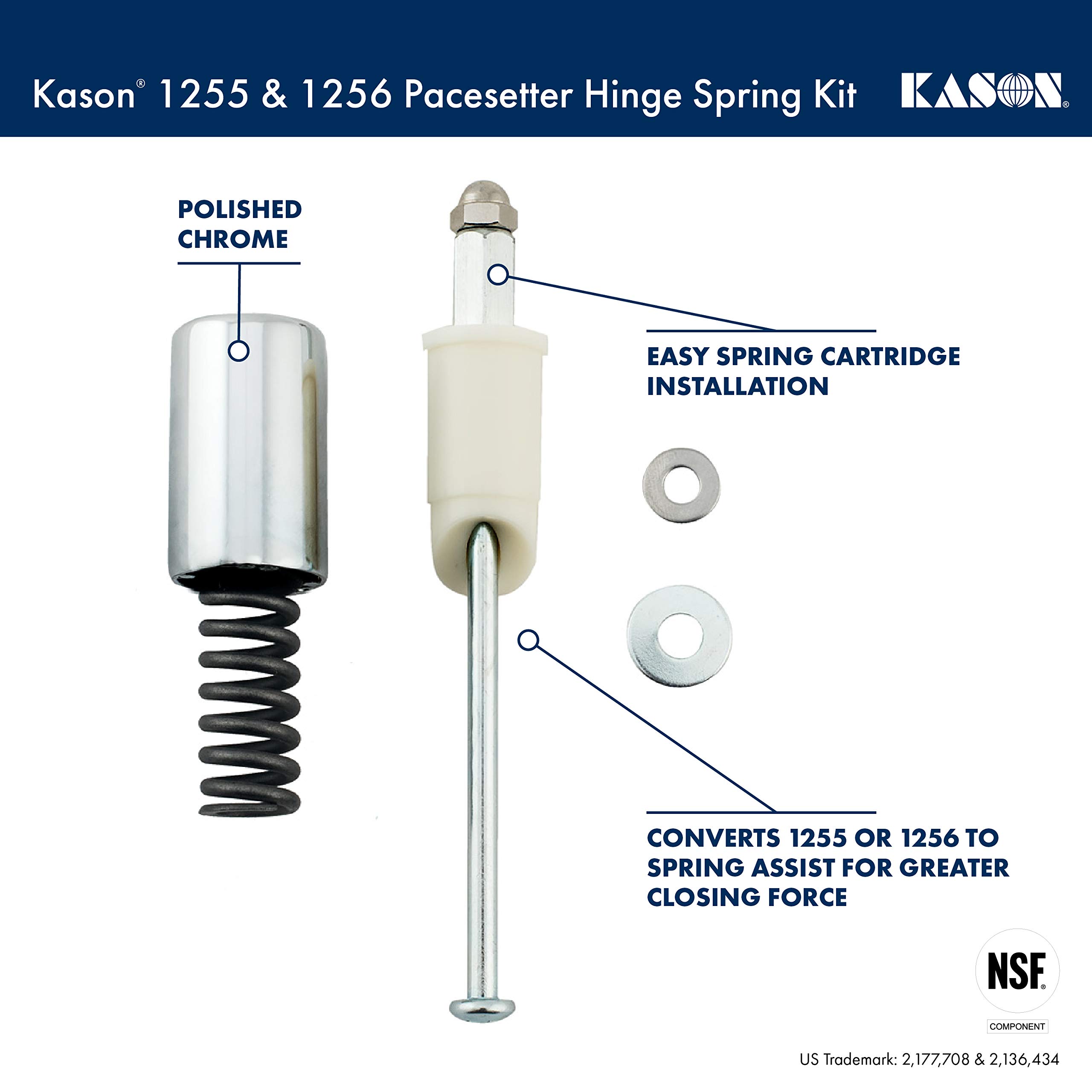 Kason 1255 & 1256 Pacesetter Hinge Spring Kit (Part# 11255000003) - Replacement Parts for Commercial Refrigerator & Freezer Doors - Perfect for Restaurant, Grocery Store & Food Service Equipment Repair