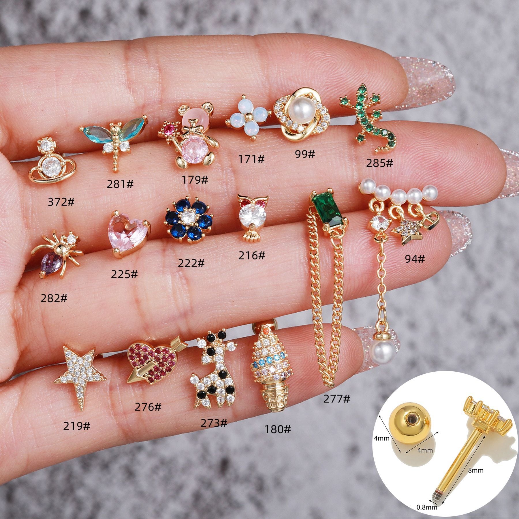 20G Cartilage Tiny Stud Tragus Earrings Barbell Stud - Hypoallergenic Surgical Steel Body Jewelry for Women | Perfect for Daily Wear, Piercing Healing & Fashion Accessories