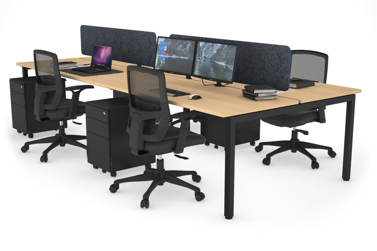 Quadro Square Legs 4-Person Office Workstation Desk - 1800mm x 700mm (71