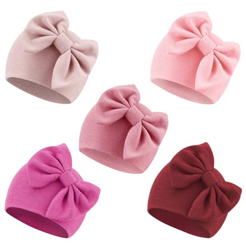 5 Pack Bow Hats/0-6 Months (Set G)