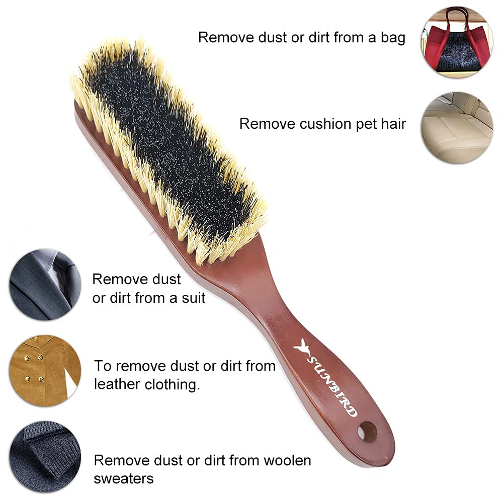Premium Wooden Clothes Brush for Cashmere, Sweaters & Coats - Gentle Lint & Dust Remover with Soft Nylon Bristles for Men & Women | Perfect for Delicate Fabrics, Wardrobe Care & Travel Essentials