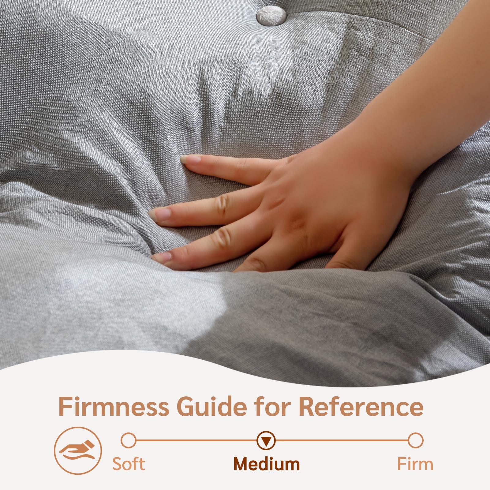 YOSHOOT 8 Inch Full Size Futon Mattress - Thick Sofa Bed & Floor Mattress for Adults with Shredded Foam Filling - Medium Firm Support (54