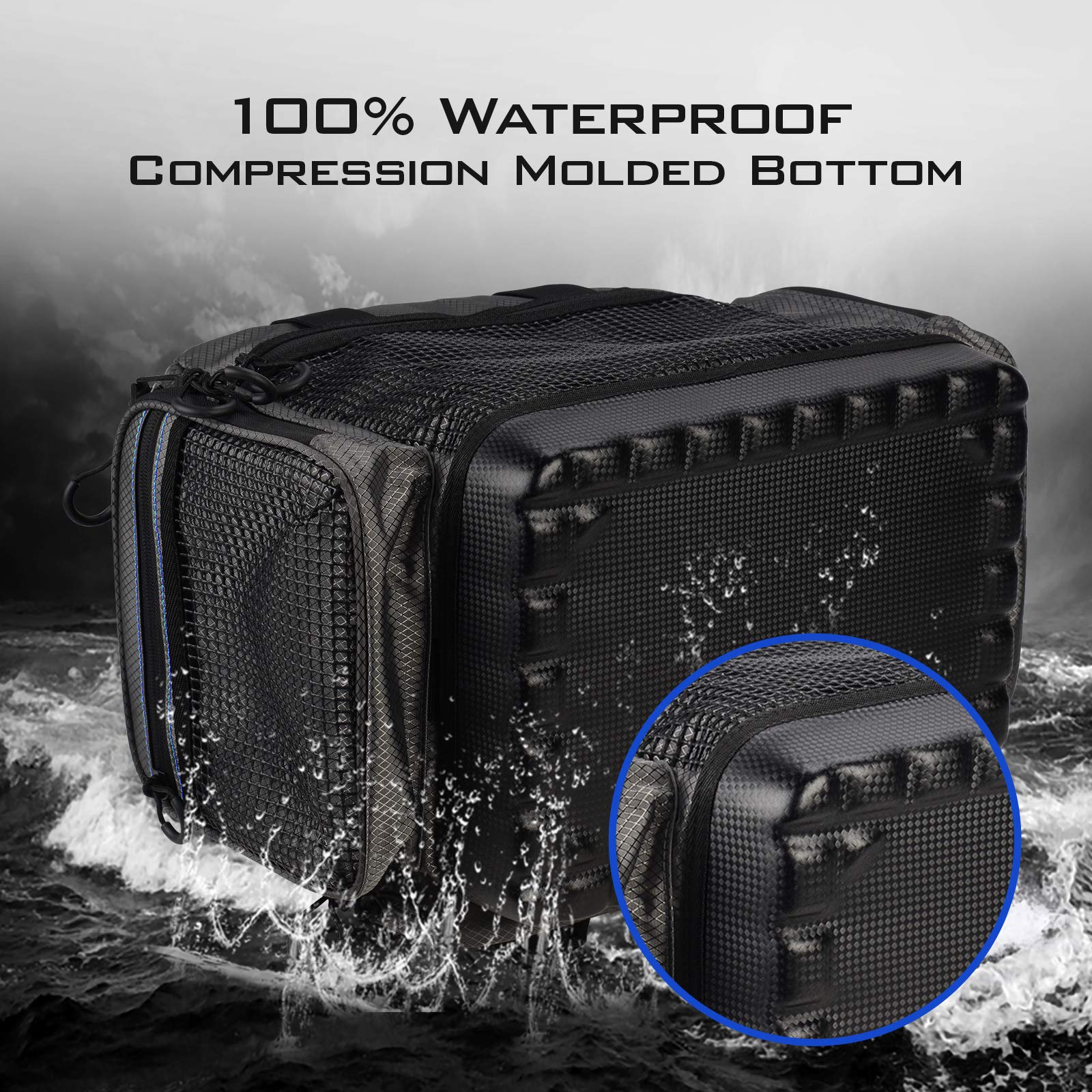 **KastKing Waterproof Fishing Gear Bag - Saltwater Resistant Tackle Storage for Freshwater & Saltwater Fishing - Perfect for Boat, Kayak, and Shore Fishing**