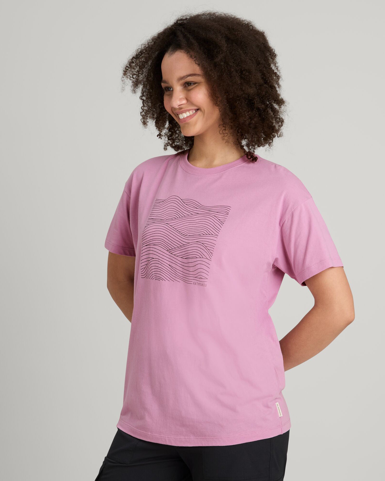 Organic Cotton Women's Ripple T-Shirt - Soft & Comfortable Casual Tee for Everyday Wear, Yoga, and Relaxation