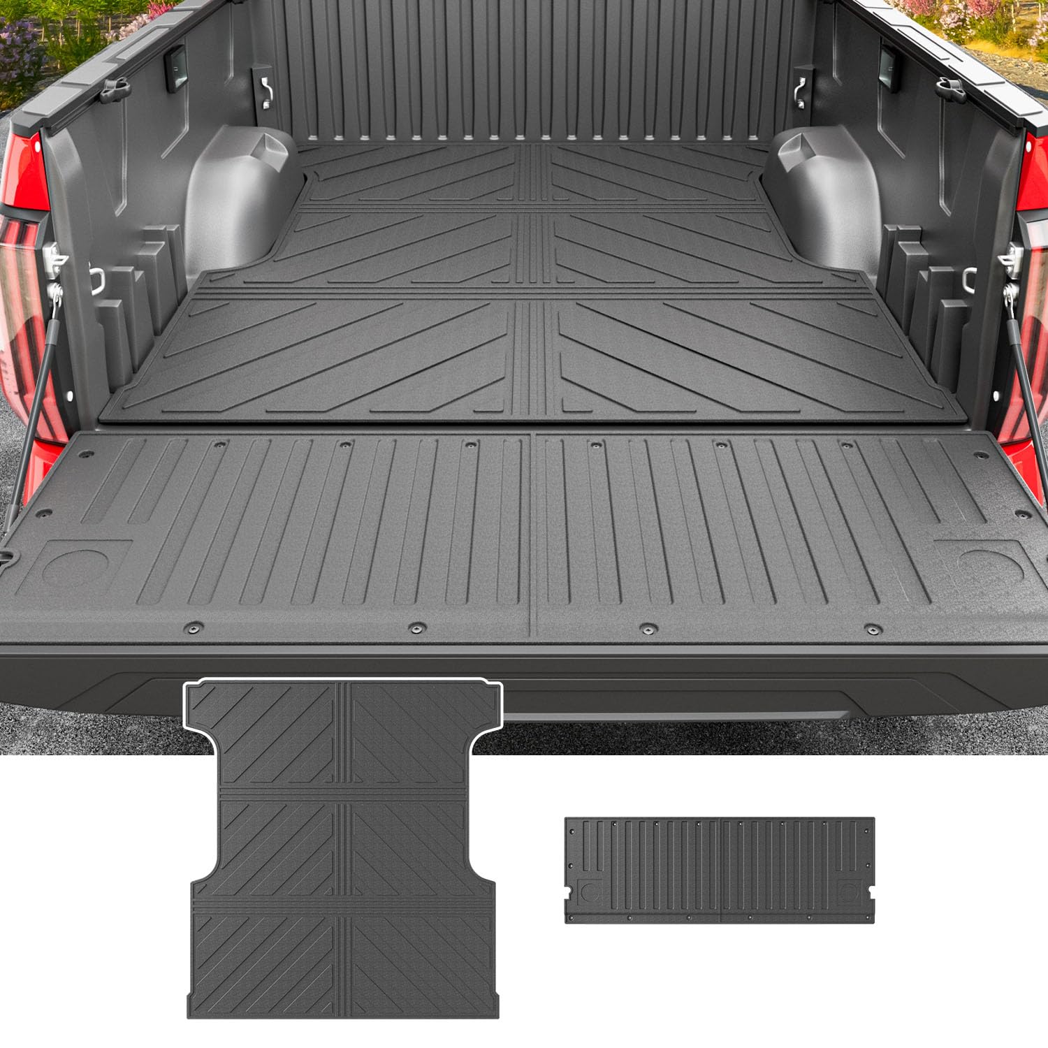 5.5FT Heavy Duty Truck Bed Mat for 2022-2025 Toyota Tundra | TPE Non-Slip Bed Liner & Tailgate Protector | Durable Cargo Mat Accessories for Pickup Truck Protection & Hauling