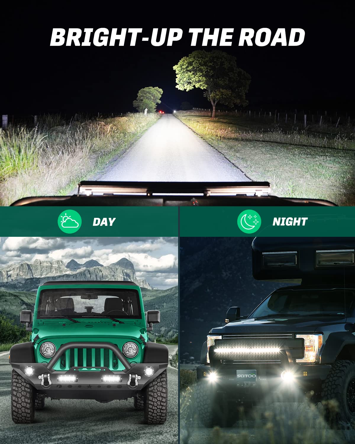SCITOO Textured Black Front Bumper with D-Rings & Winch Plate for 2007-2018 Jeep Wrangler JK | LED Light Compatible | Off-Road Protection & Style Upgrade