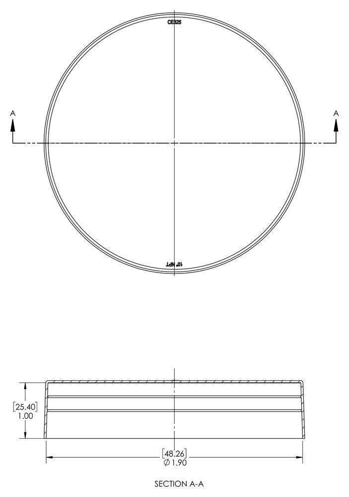 Caplugs QCE3151AA1 Black Plastic Cap for 1 1/2