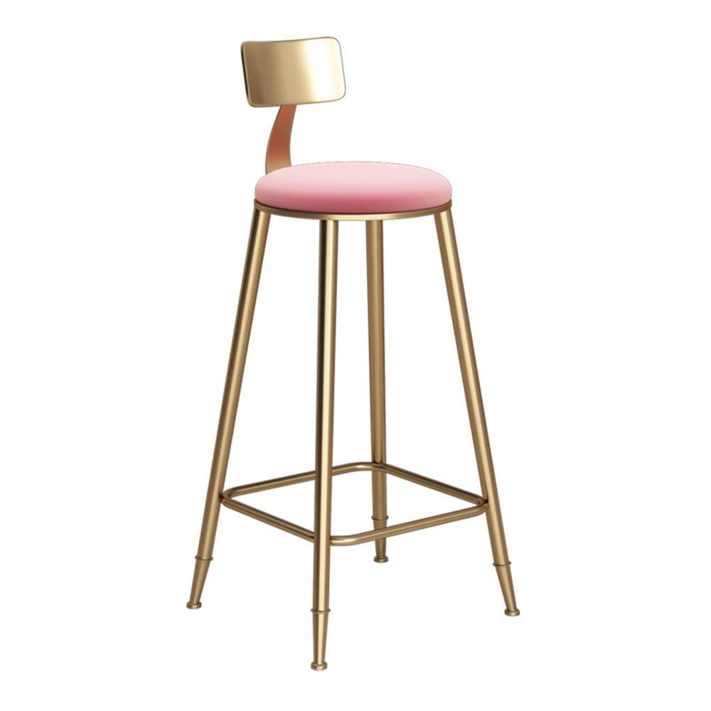 Premium Stackable Bar Stools with Backrest & Velvet Cushion - 43