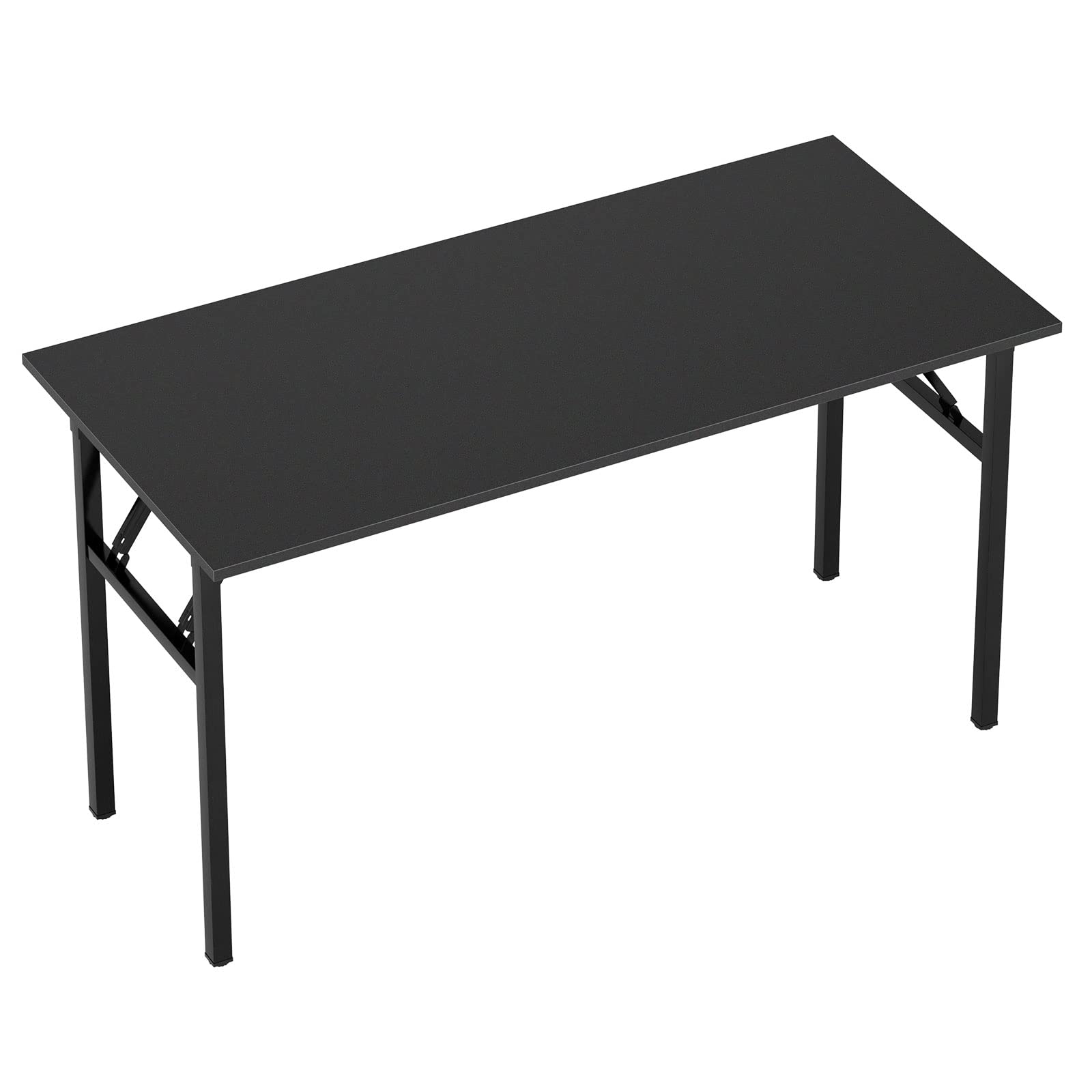 SogesPower 47-inch Folding Computer Desk - Sturdy Fully Assembled Home Office Writing Table, Black | Perfect for Small Spaces, Dorm Rooms & Workspaces