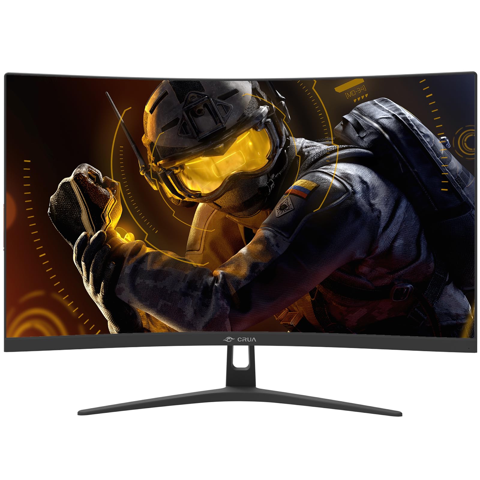 CRUA 27 Inch Curved Gaming Monitor 280Hz 240Hz, 1ms GTG Response, FHD 1080P VA Panel, 99% sRGB, 1800R Curvature, FreeSync Compatible, HDMI/DP Ports, Wall Mountable, Tilt Adjustable, Eye Care Technology - Perfect for Esports, PC Gaming, and Home Office Setup
