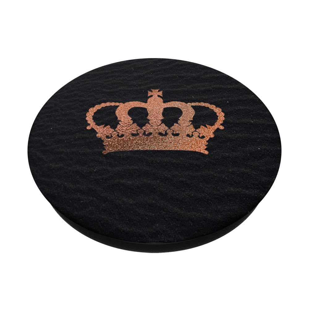 Black Sand Rose Crown Queen PopSockets Standard PopGrip - Swappable Phone Grip & Stand for iPhone, Samsung & Smartphones (Perfect for Selfies, Gaming & Daily Use)