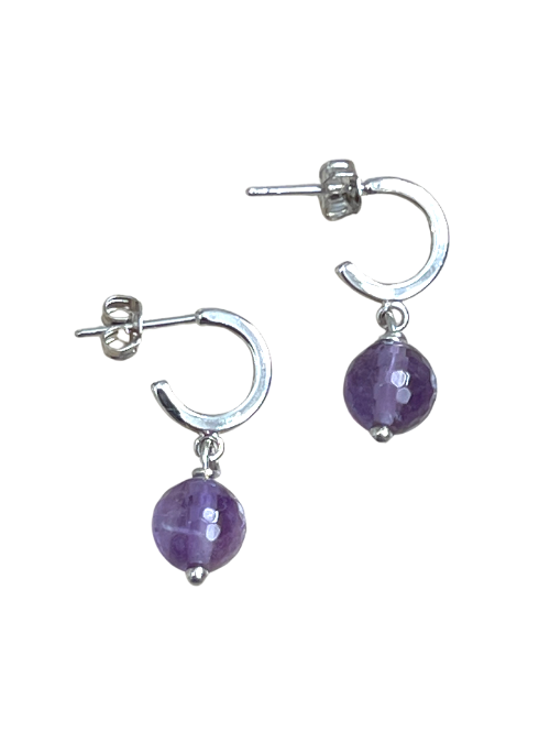 Amethyst & Silver Drop Earrings for Women – Elegant Dangle Jewelry for Parties, Weddings & Special Occasions