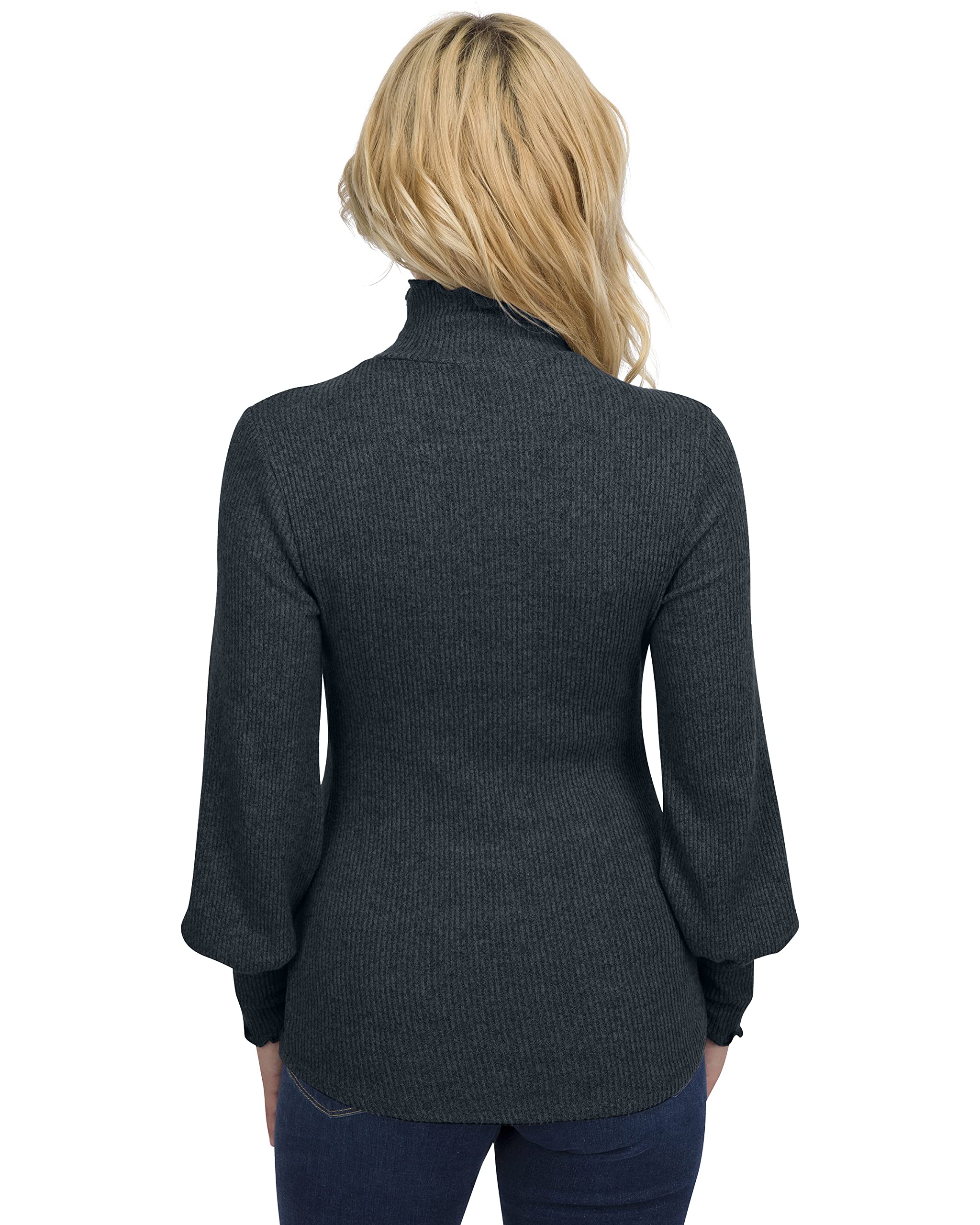 Ultra-Soft Maternity Mock Neck Long Sleeve Top - Stretchy Pregnancy Turtleneck Sweater for Women | Perfect for Office Wear, Casual Outfits & Maternity Photos