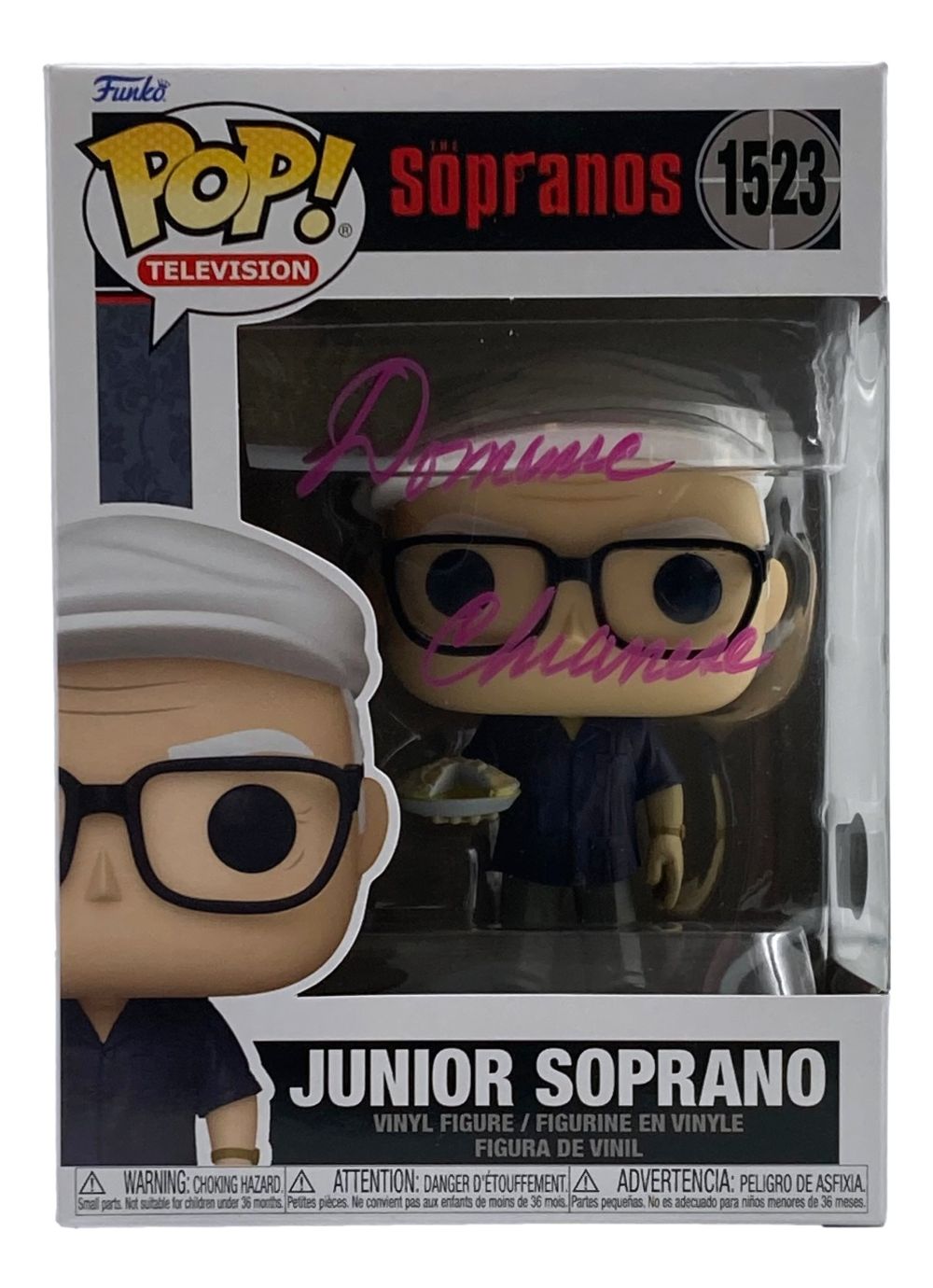Dominic Chianese Signed The Sopranos Junior Soprano Funko Pop Vinyl Figure #1523 - Authentic Collectible for TV Show Fans & Pop Culture Enthusiasts - Perfect for Display, Gifts, and Memorabilia Collections