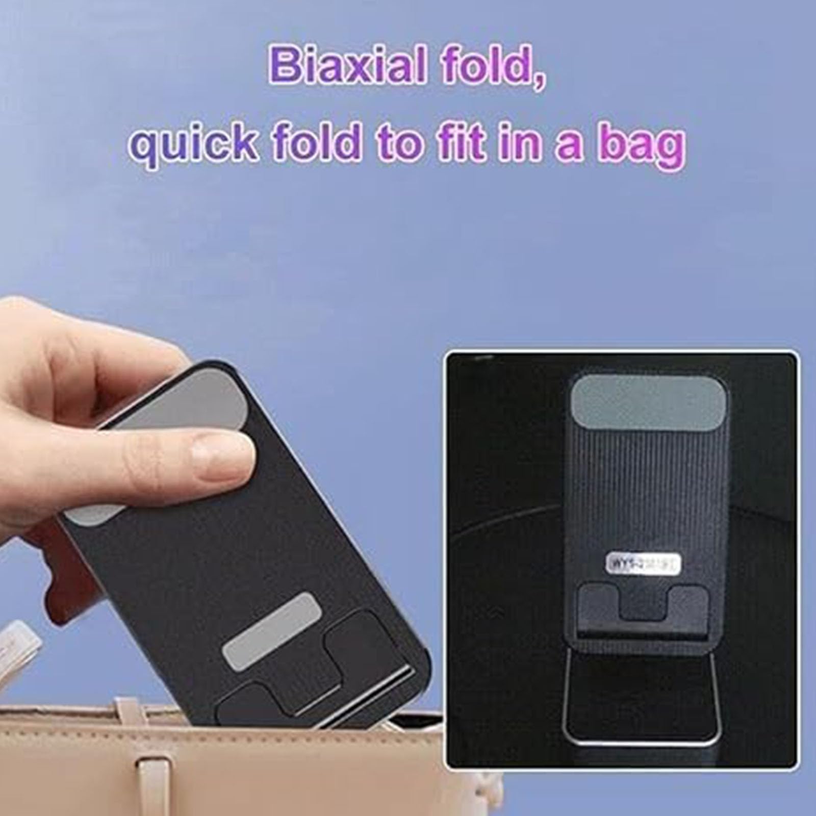 Bluetooth Audio Power Phone Holder - Wireless Speaker & 3-in-1 Foldable Stand for iPhone & Android (Black) | Perfect for Home, Office & Car Use