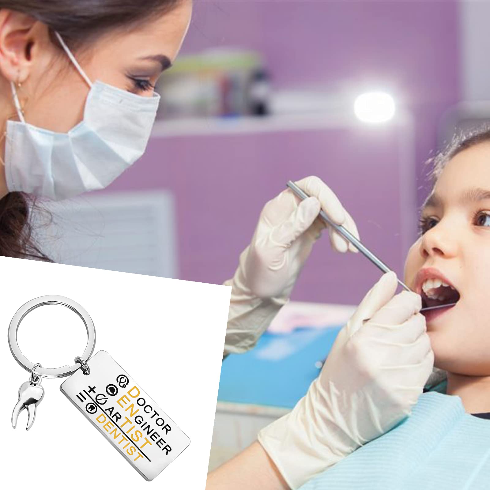 Funny Dentist Keychain - Cute Dental Hygienist Gift for Graduation, Orthodontist Jewelry - Perfect for Dental Students, Office Decor & Clinical Use