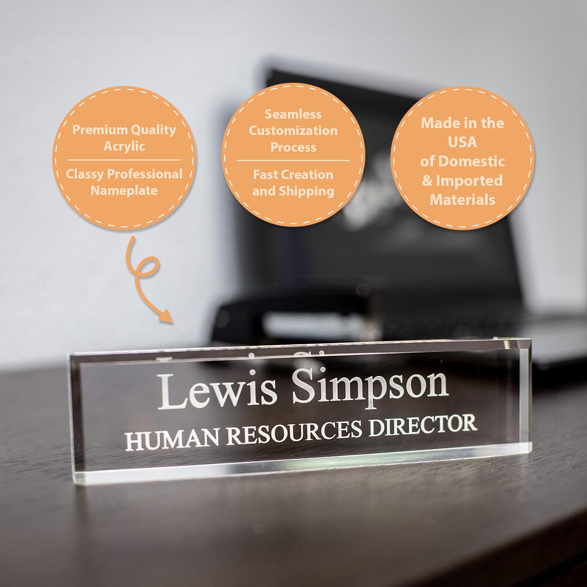 Personalized Acrylic Desk Name Plate 2