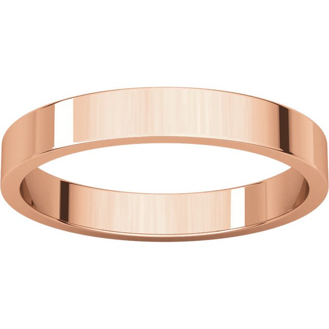14K Gold 3mm Flat Wedding Band for Women - Elegant & Timeless Bridal Ring for Engagement, Anniversary & Everyday Wear