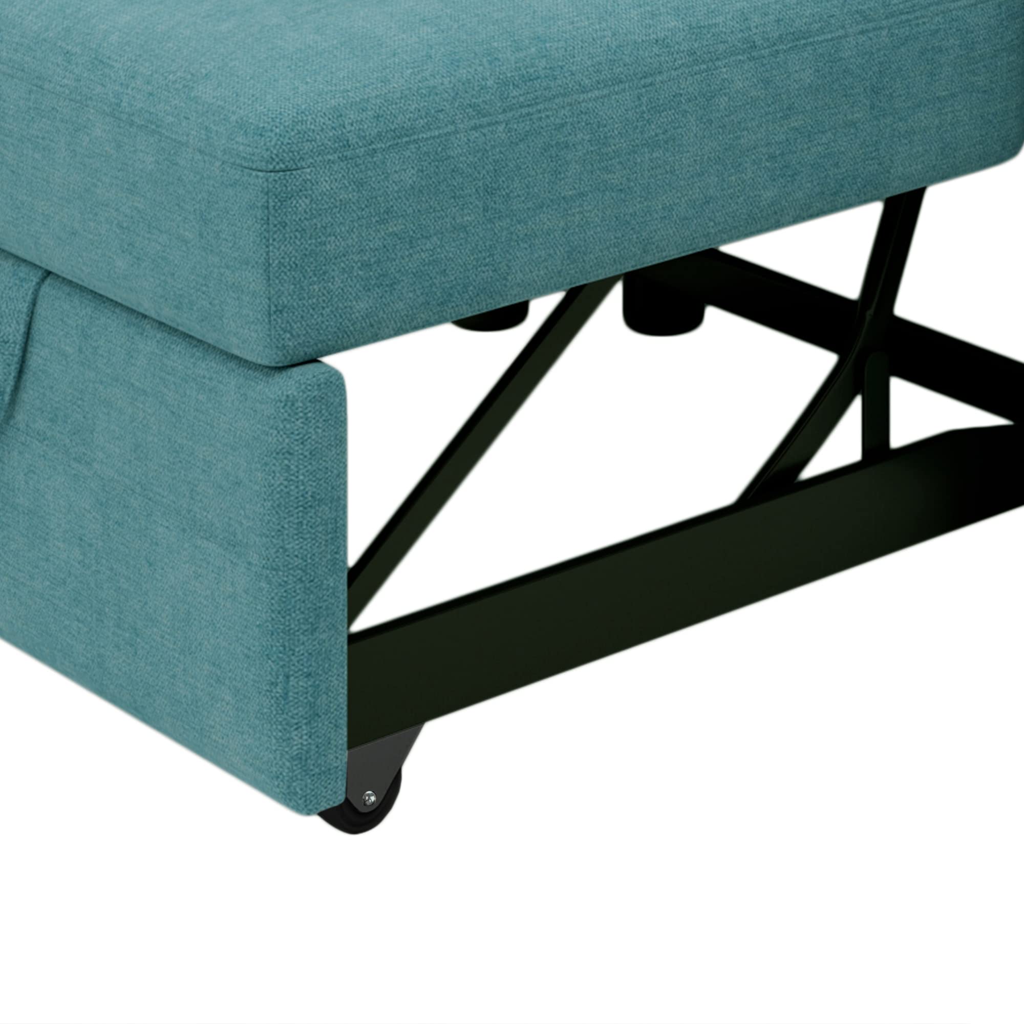 Polibi 3-in-1 Convertible Sofa Bed Chair - Adjustable Backrest Sleeper for Living Room & Bedroom - Modern Teal Futon for Small Spaces, Guest Room & Studio Apartments