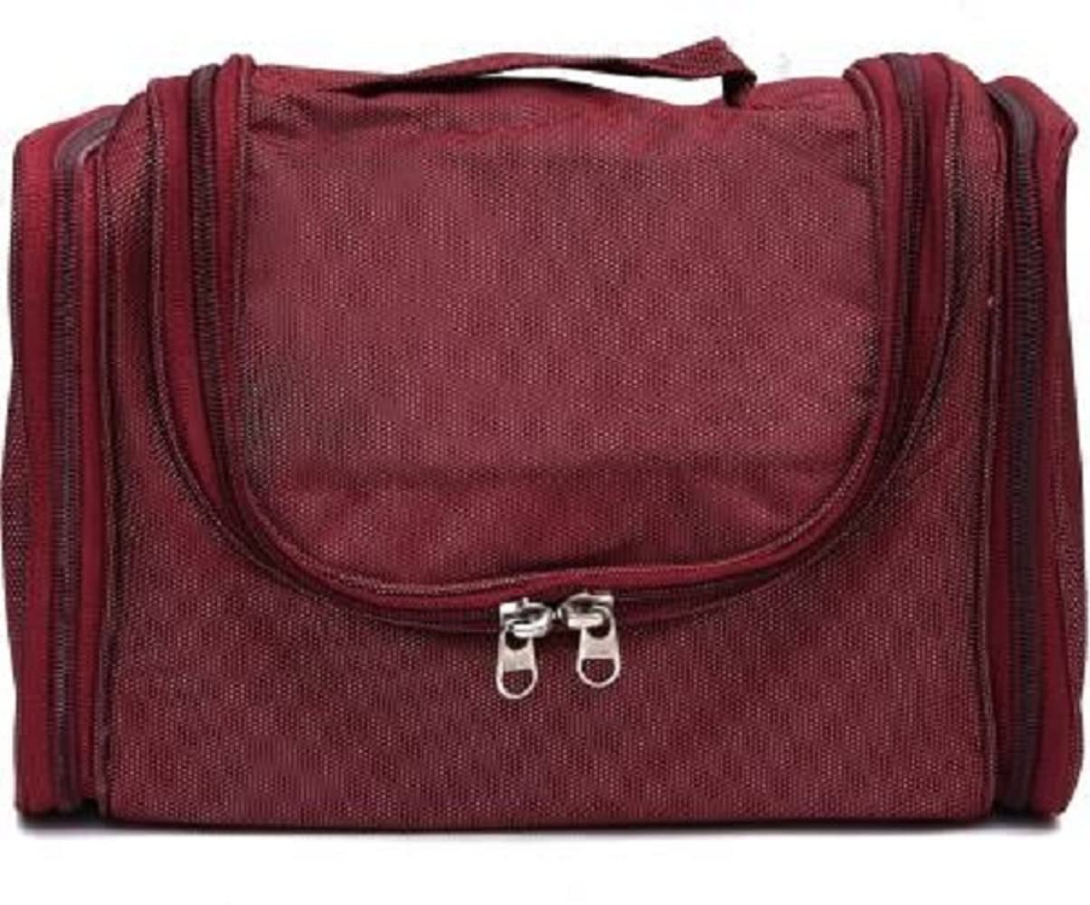 Waterproof Hanging Toiletry Bag for Travel - Cosmetic Makeup Organizer, Shaving Kit & Multipurpose Vanity Case (Maroon) | Perfect for Camping, Gym & Business Trips