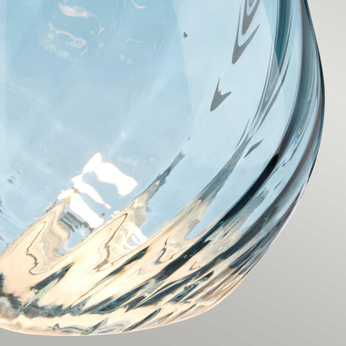 Lena 2-Light Large Blue Glass Table Lamp by Elstead Lighting - Perfect for Living Room, Bedroom & Office Decor