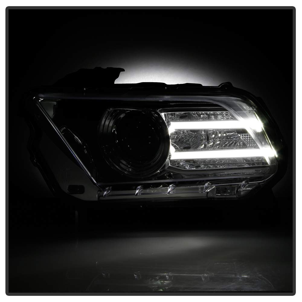 ACANII LED Projector Headlights for 2010-2014 Ford Mustang - Chrome Housing Halogen Replacement Headlamps (Left + Right Pair) - Upgrade Your Ride for Better Night Visibility & Modern Style