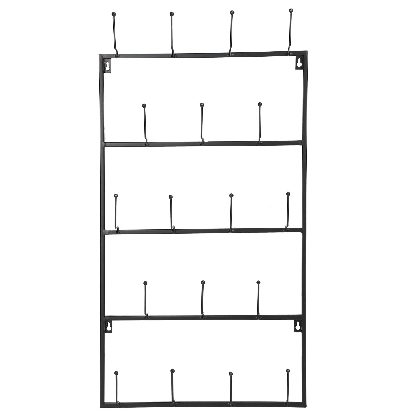 Heavy Duty Wrought Iron Wall Mounted Mug Rack - Tea Cup & Coffee Mug Storage Organizer for Kitchen, Bar, or Office - ZCYYL Peg Display Holder (5 Hooks)