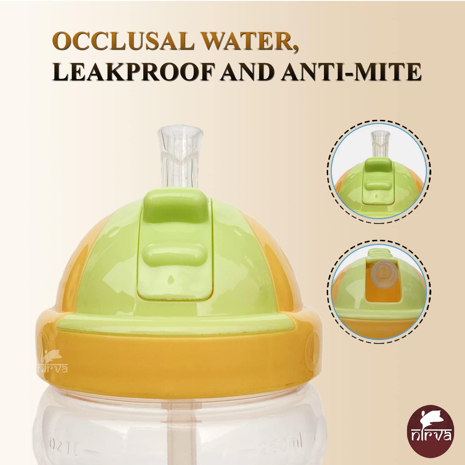 NIRVA Classic Baby Sippy Cup with Easy-Grip Handle - Leak-Proof Spout Water Bottle for Toddlers & Infants (Yellow) | Perfect for Daycare, Travel & On-the-Go Hydration