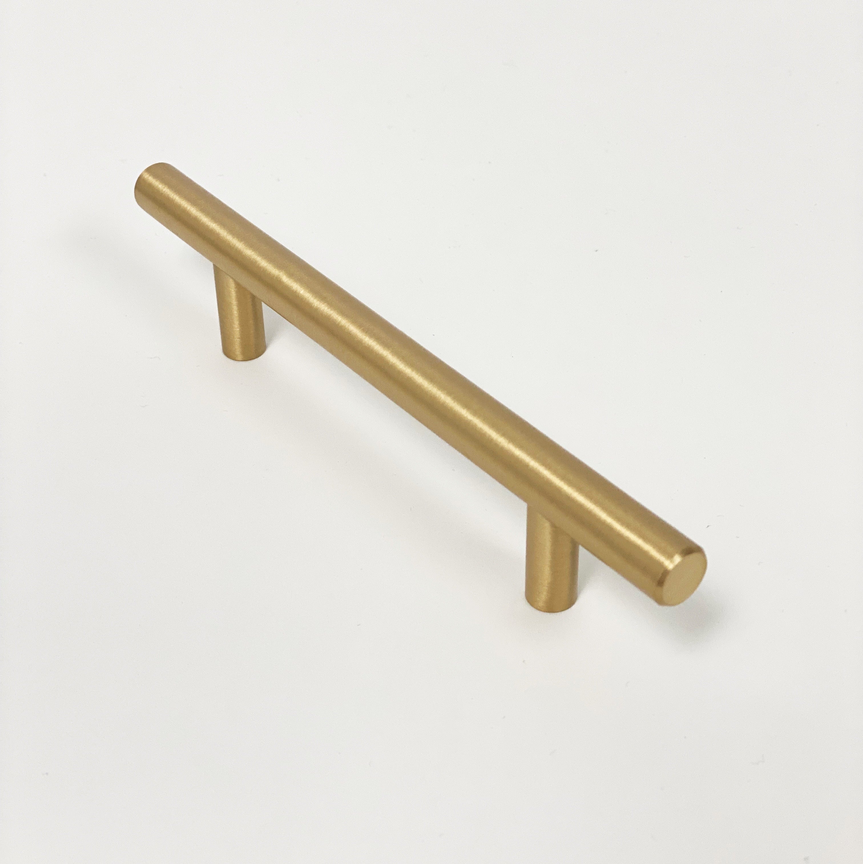 European Style Satin Brass Cabinet Knobs and Pulls - T Bar Design for Kitchen & Bathroom Cabinets, Dressers & Furniture Hardware