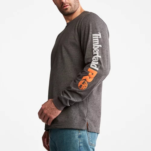 TIMBERLAND PRO® Base Plate Long Sleeve Moisture Wicking T-Shirt for Men - Breathable Work Shirt TB0A1HRV - Ideal for Construction, Hiking & Outdoor Activities